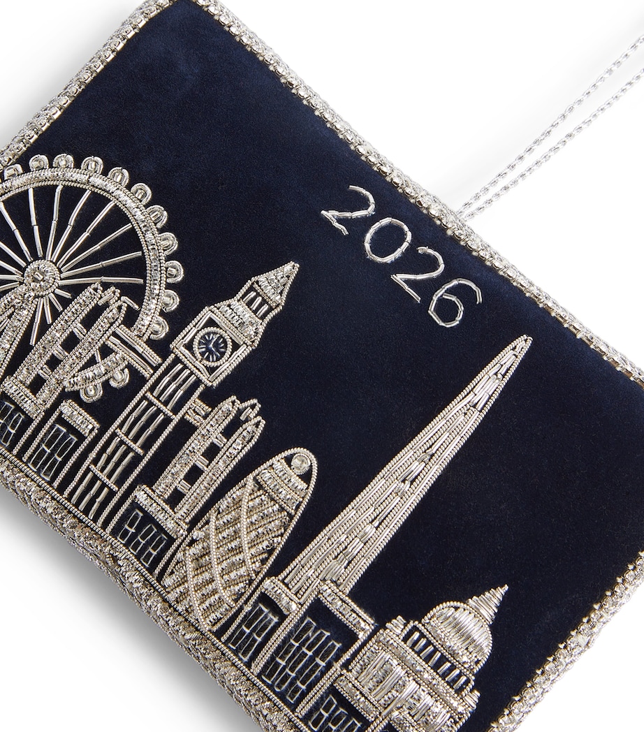 Tinker Tailor Beaded London Skyline Tree Decoration Navy/silver Image 4