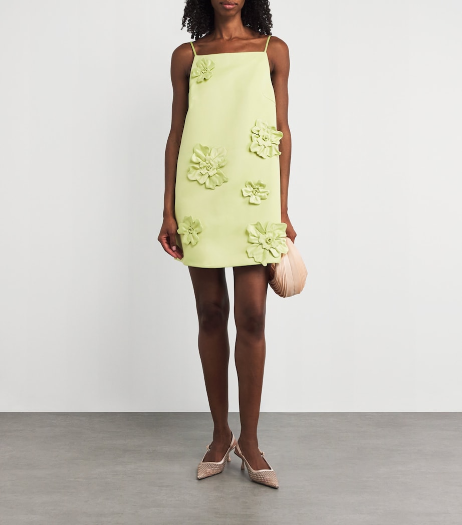 Satin Floral Leia Mini Dress CHARTREUSE Image 2