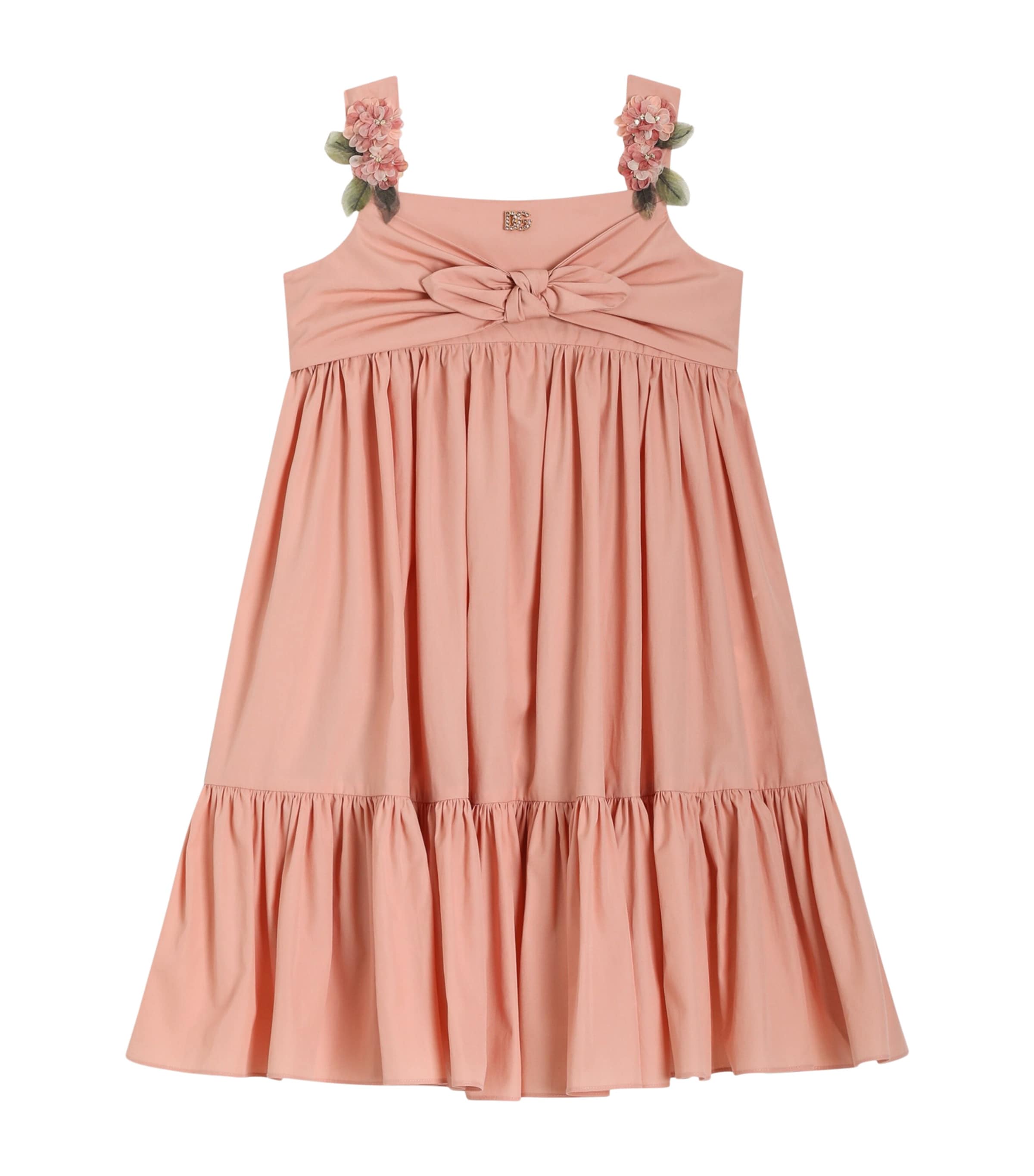 Dolce&Gabbana Kids Cotton Sleeveless Dress (8-12+ Years) Fleish Pink Image 1