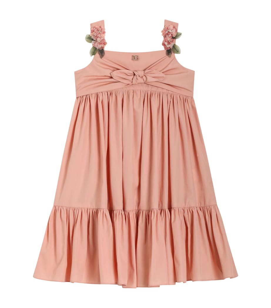 Dolce&Gabbana Kids Cotton Sleeveless Dress (8-12+ Years) Fleish Pink Image 1
