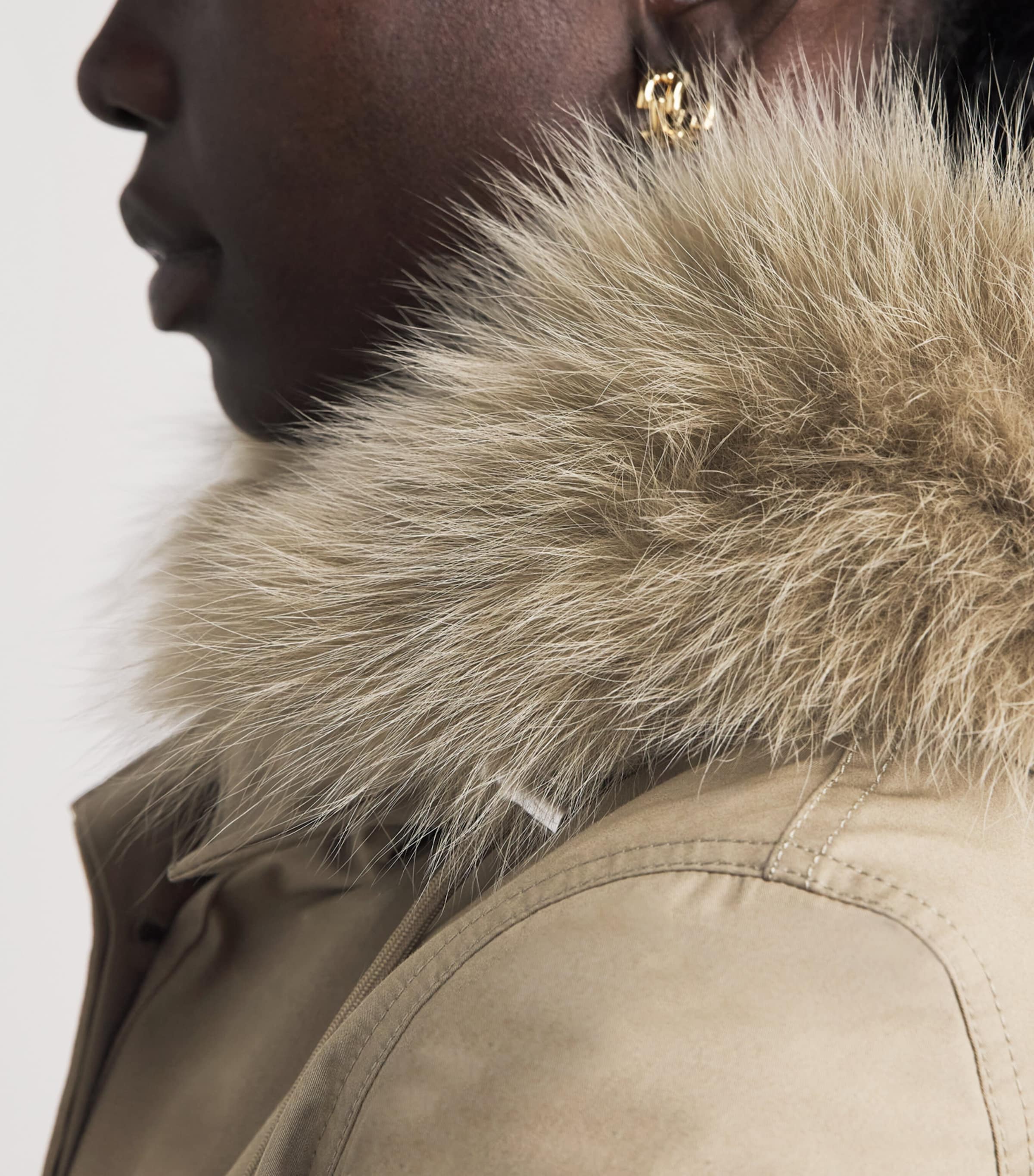 Yves Salomon Womens Down Fur-Trim Technical Parka Coat Image 3