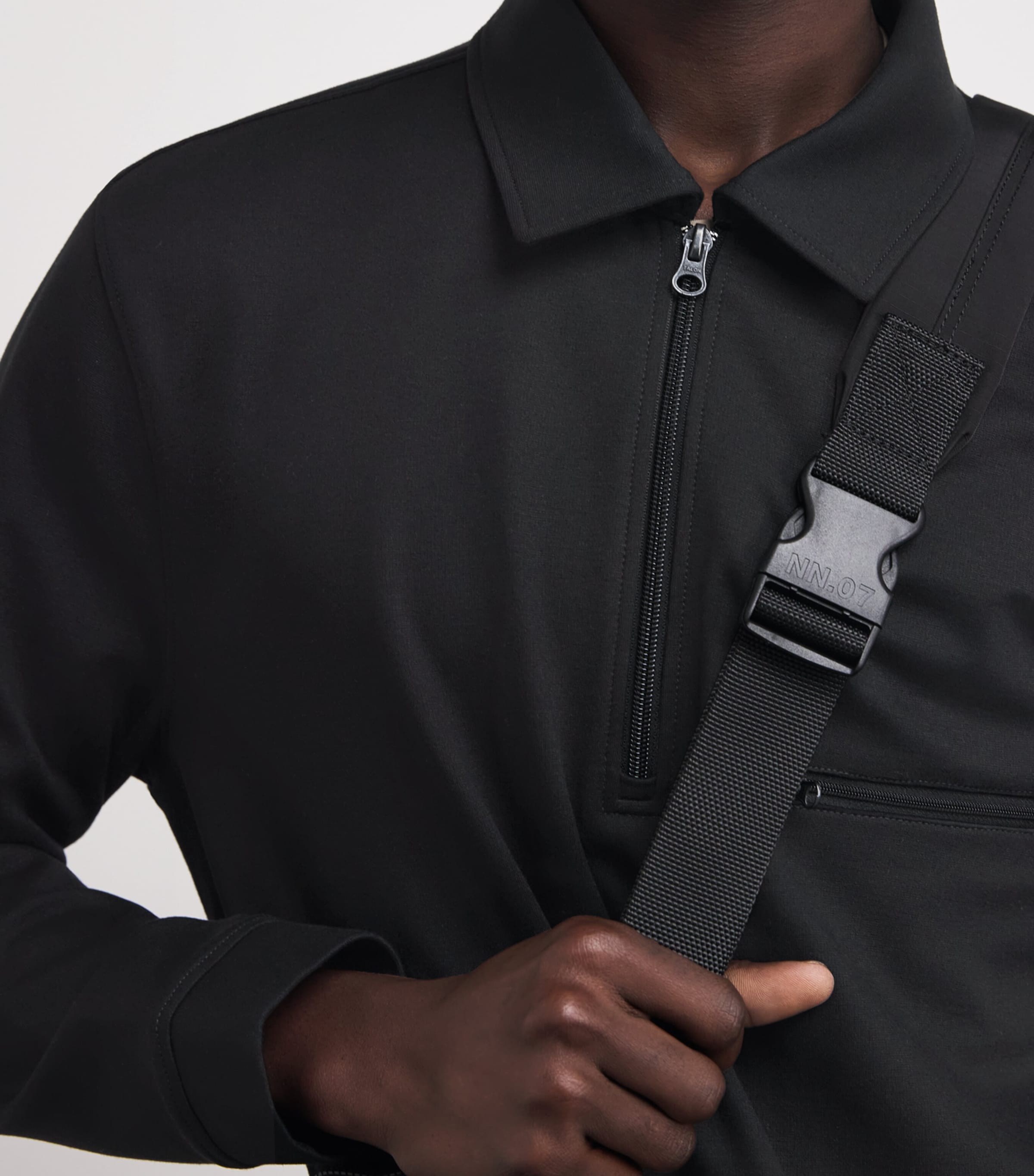PAIGE Mens Grapello Quarter-Zip Sweater Black Image 3