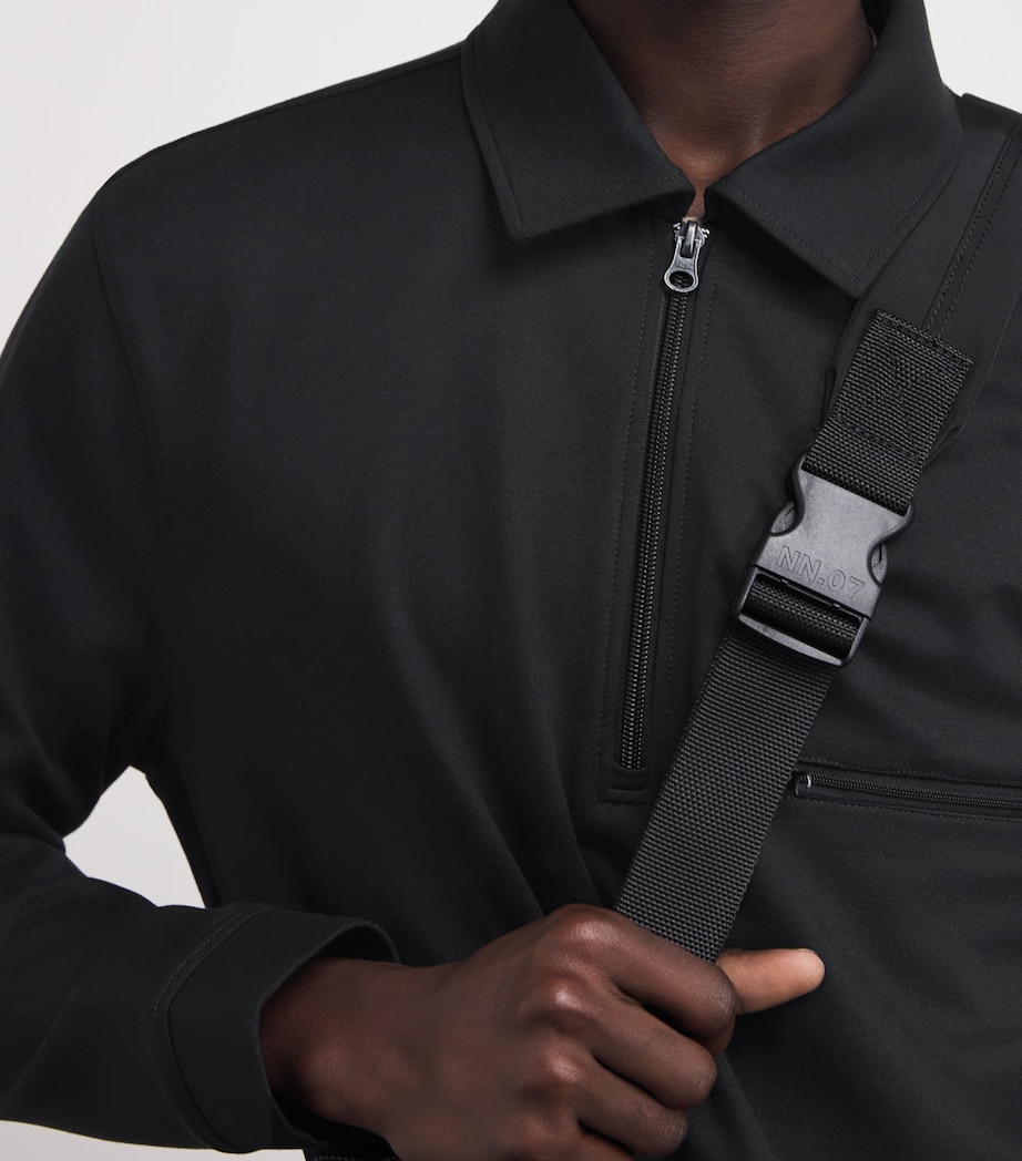 PAIGE Mens Grapello Quarter-Zip Sweater Black Image 3