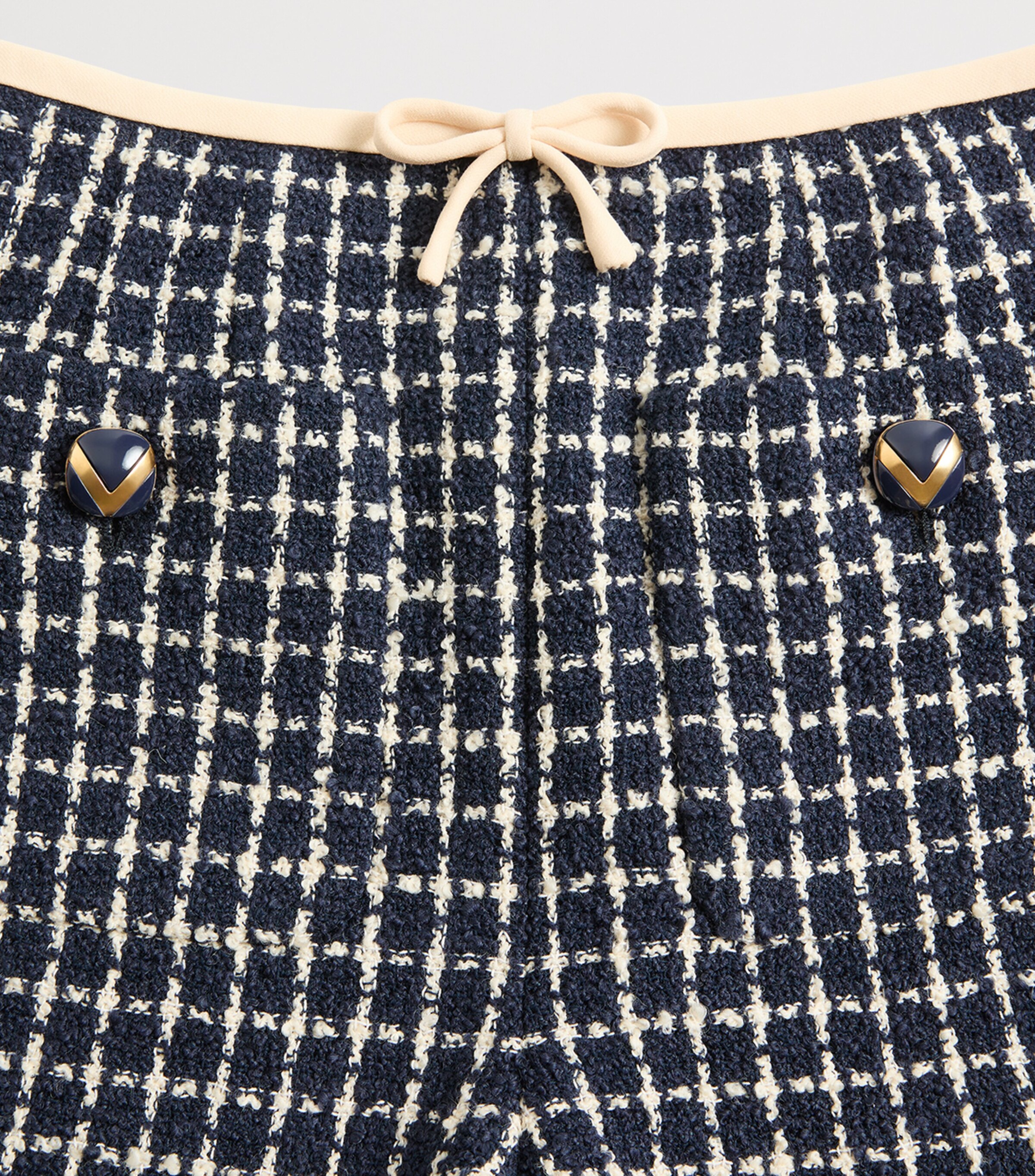 Valentino Womens Wool-Blend Check Shorts Image 6