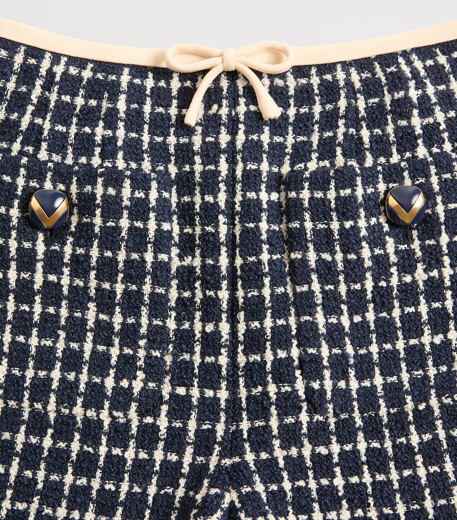 Valentino Womens Wool-Blend Check Shorts Image 6
