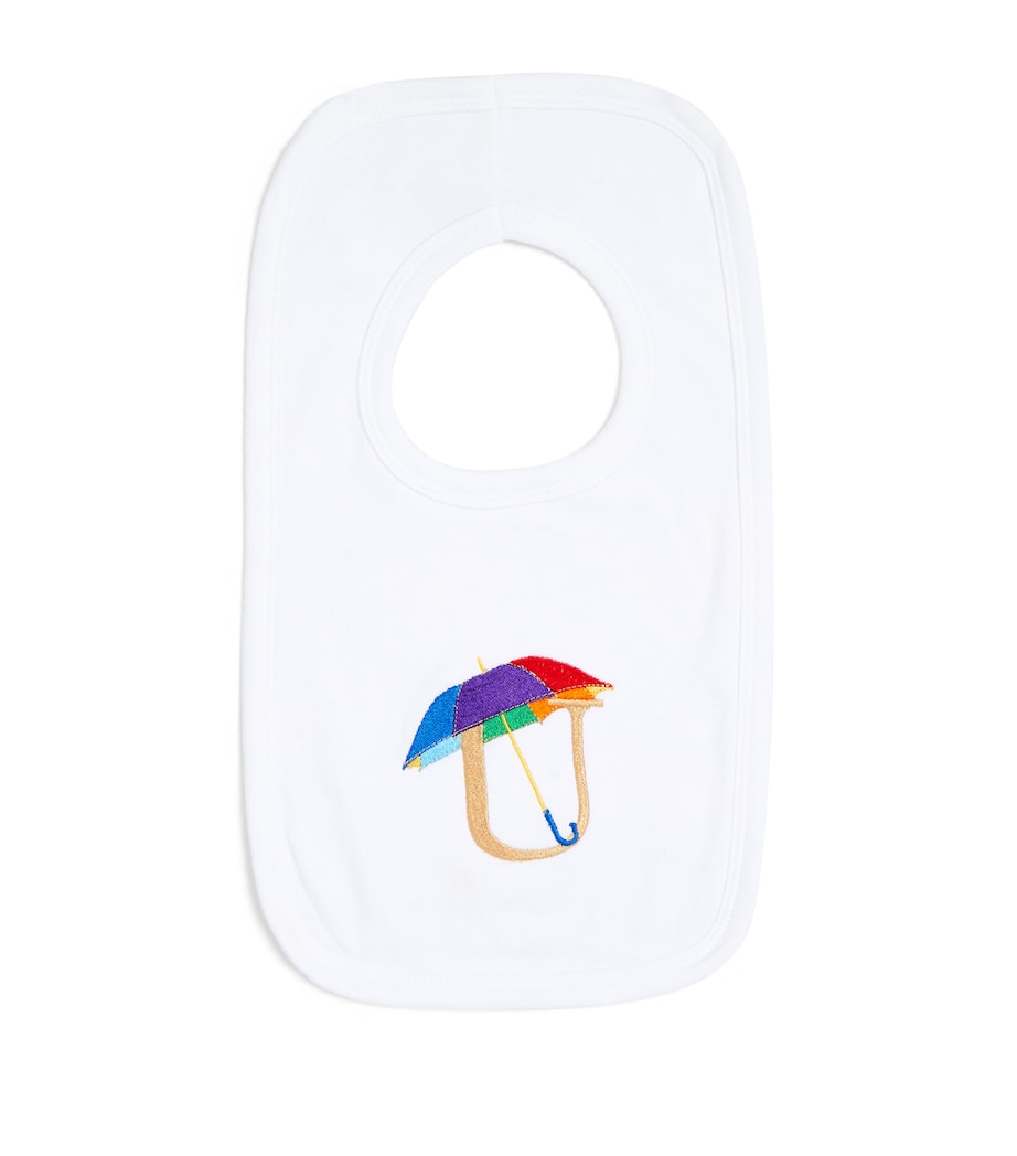 Cotton 'U' Monogram Bib WHITE Image 1