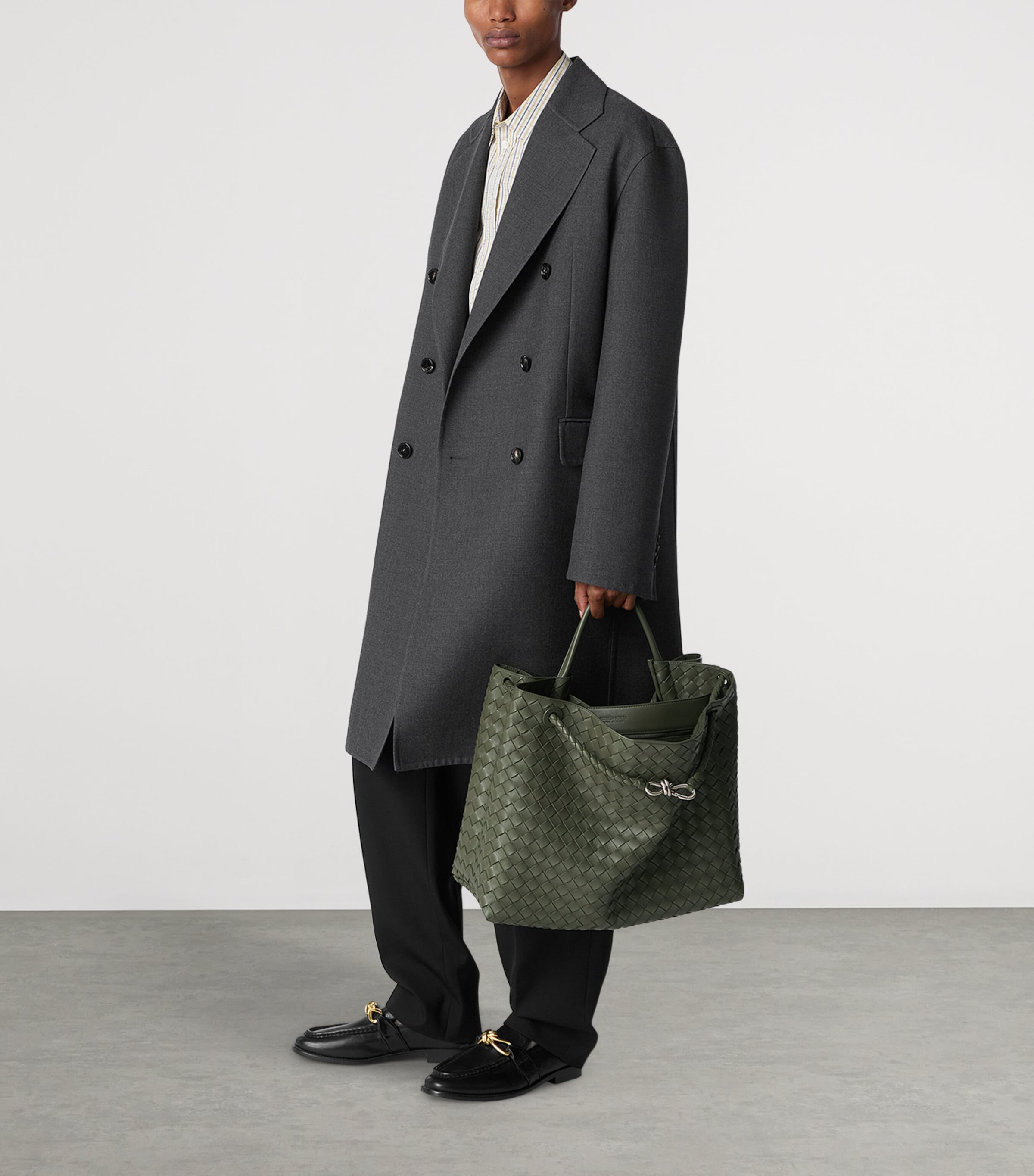 Large Intrecciato Leather Andiamo Top-Handle Bag 3297 Image 6