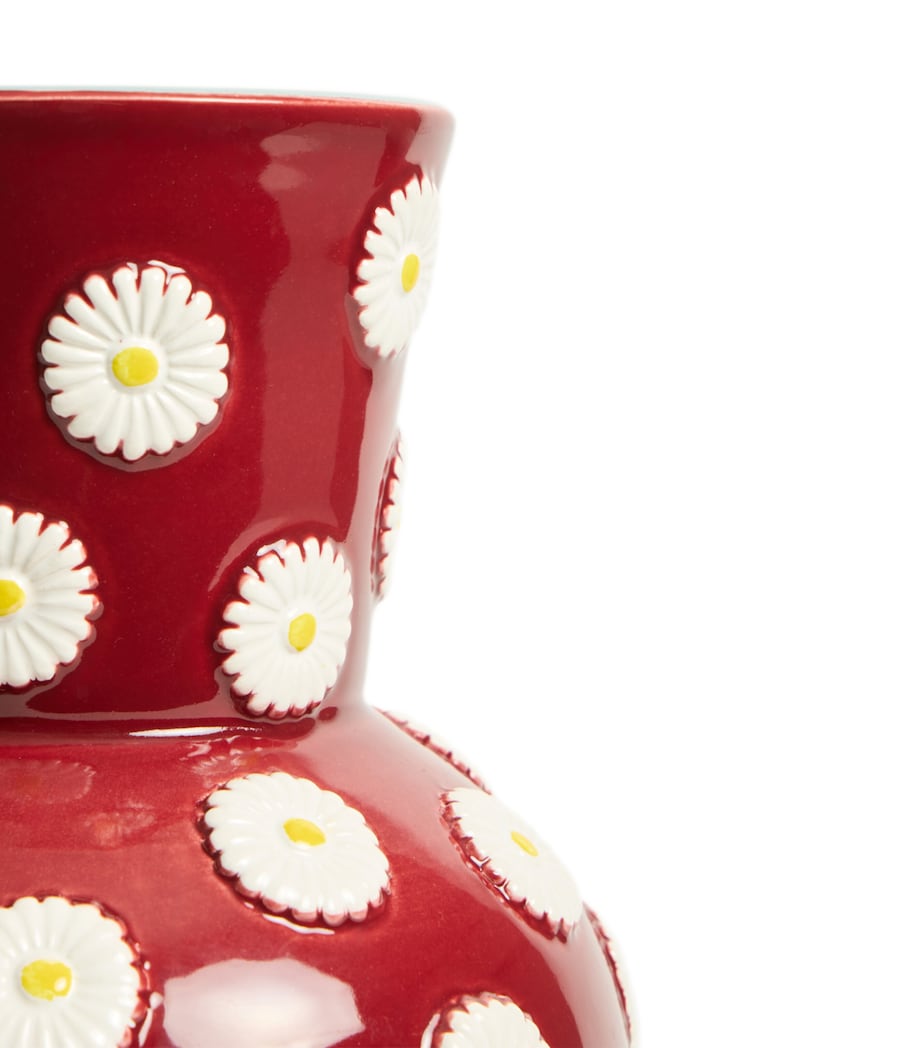 Ceramic Daisy Vase (25cm) BORDEAUX Image 2