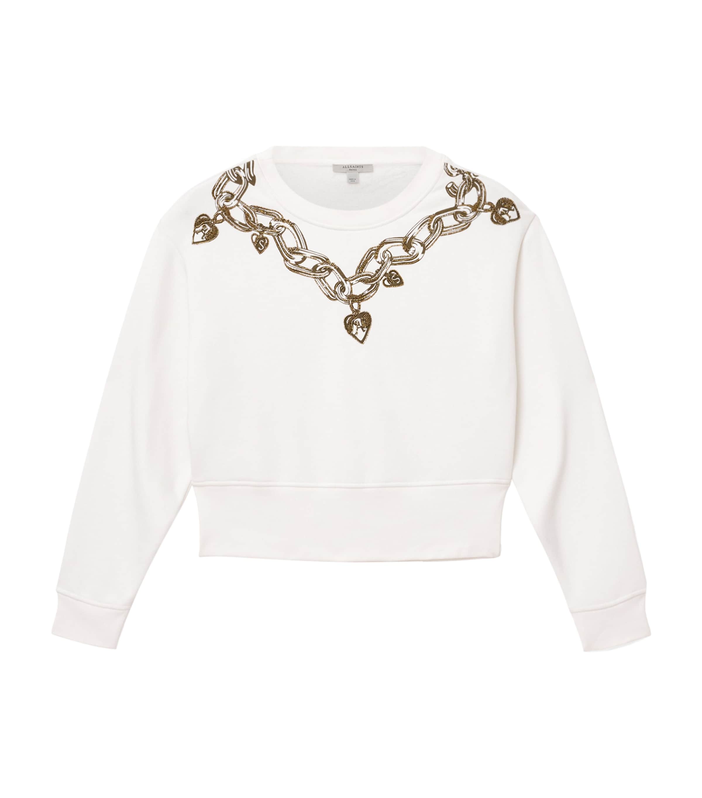 Allsaints Cotton-blend Drip Separo Sweatshirt In White