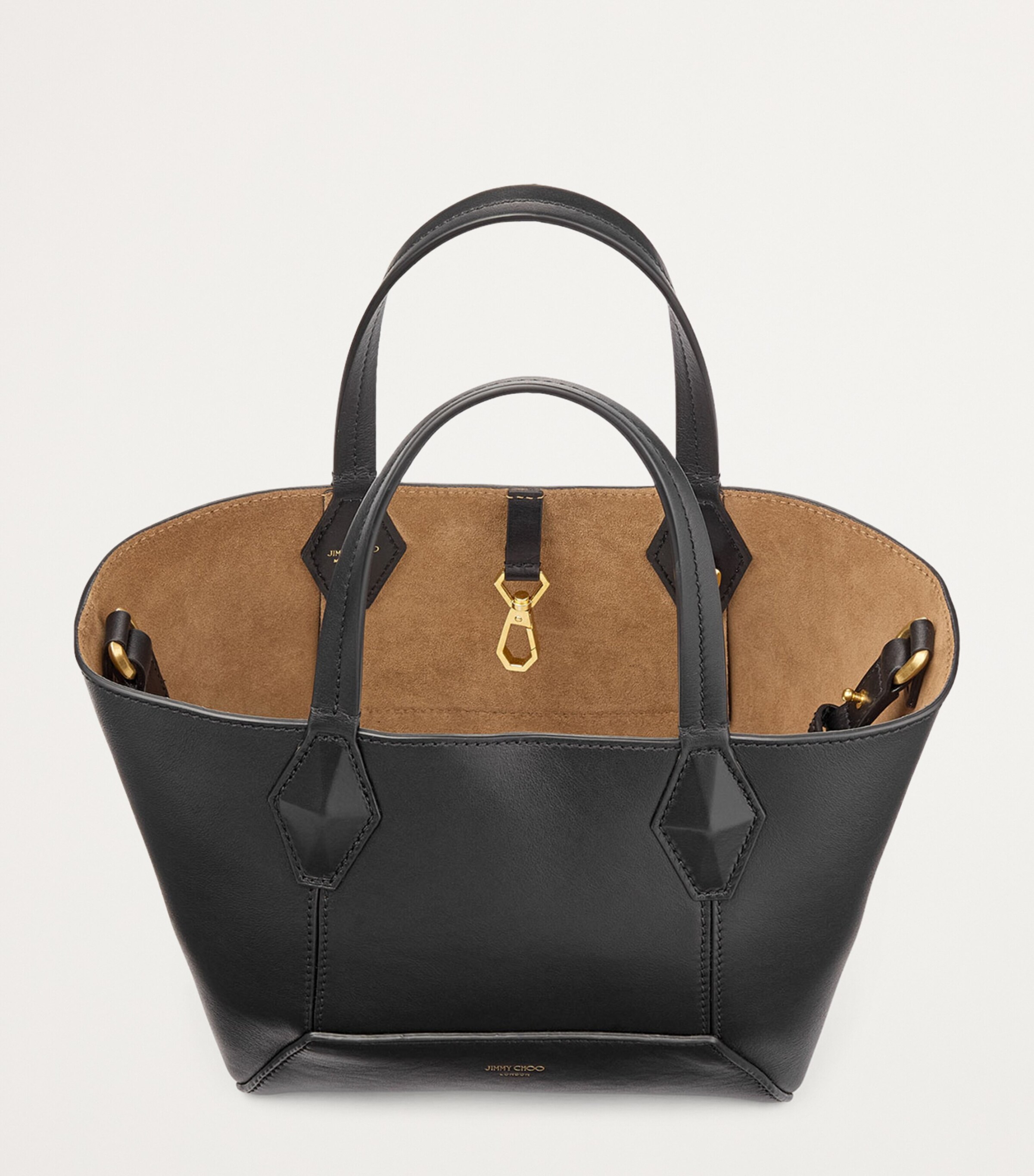 Diamond Small Leather Tote Bag BLACK Image 6