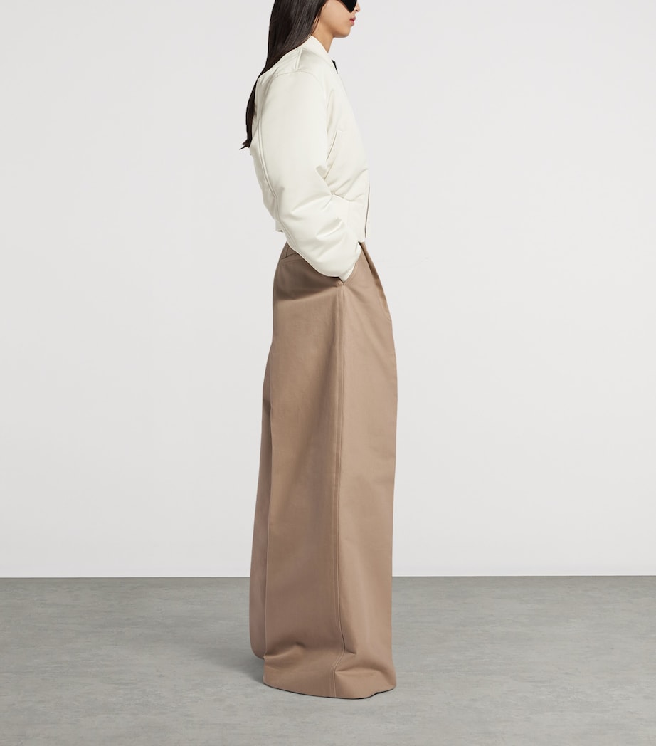 Balenciaga Womens Technical Faille Cropped Bomber Jacket Image 4