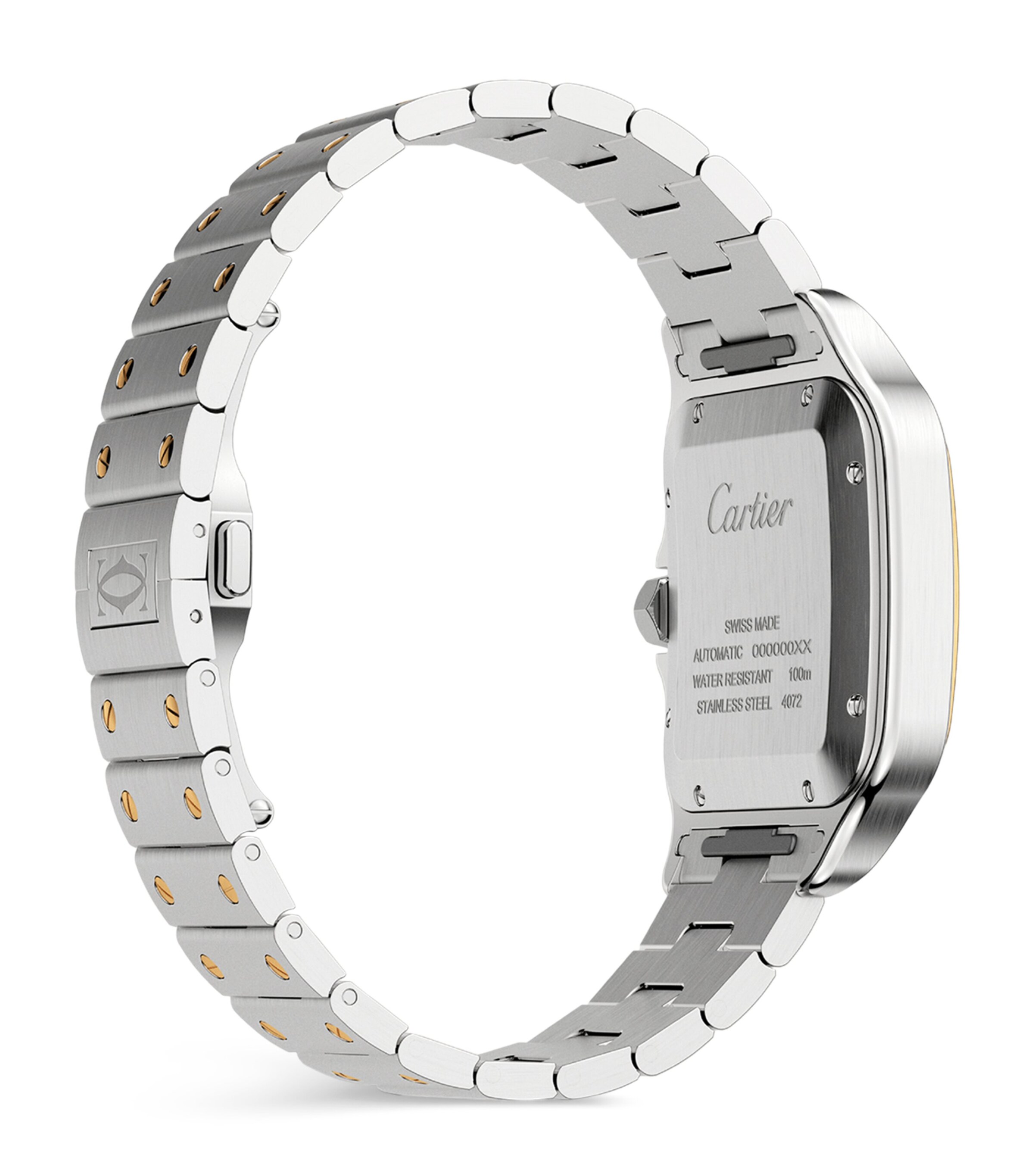 Stainless Steel and Yellow Gold Santos de Cartier Watch 39.8mm WHITE Image 7