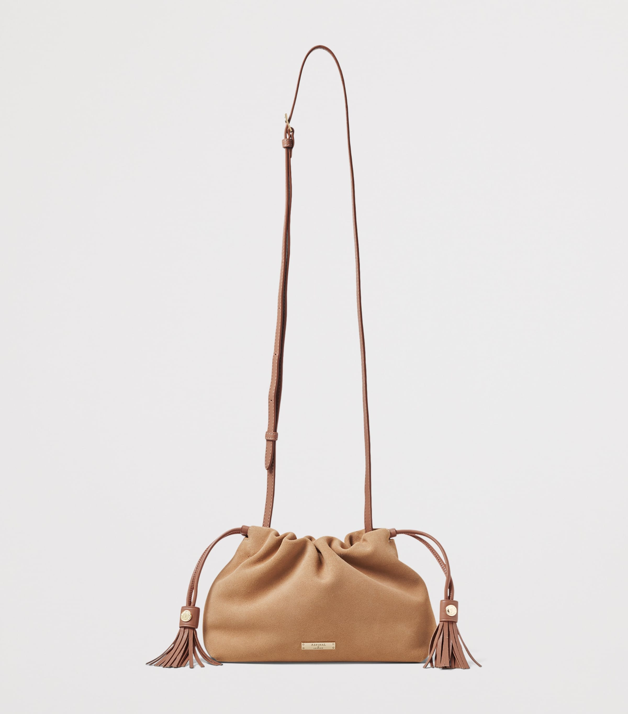 Aspinal Of London Large Leather Soho East West Cross-Body Pouch Naturaltan Image 2