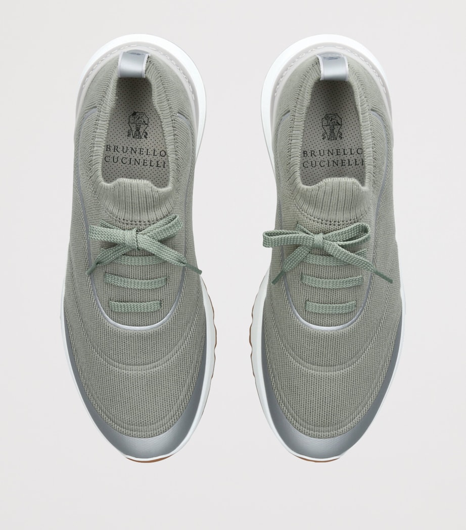 Knitted Sportiv Sneakers PALE GREEN Image 4