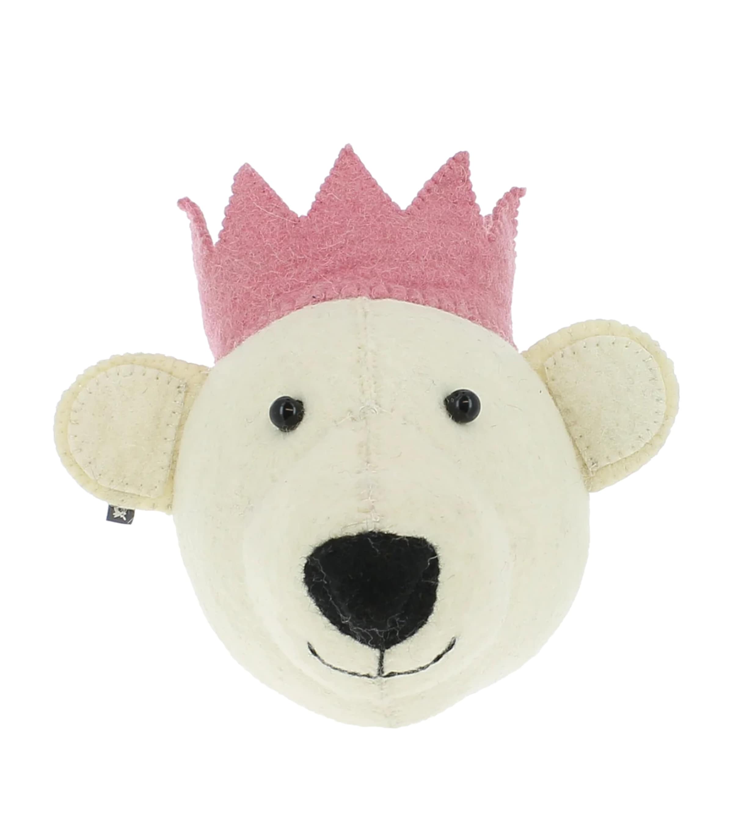 Mini Organic Wool Polar Bear Head Decoration (20cm) WHITE Image 1