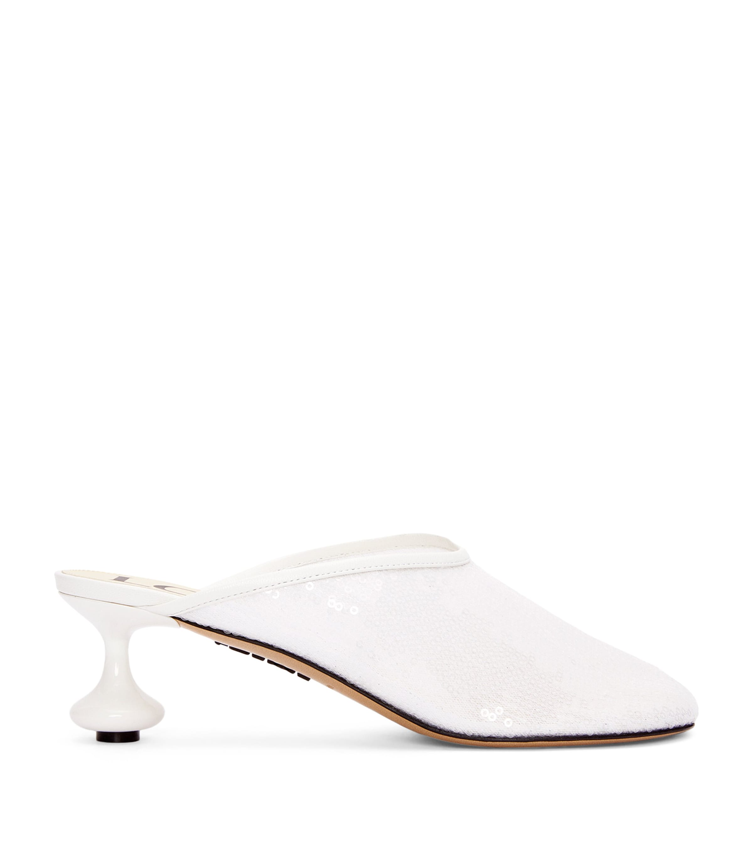 Loewe Toy Mule 45 Paillettes In White