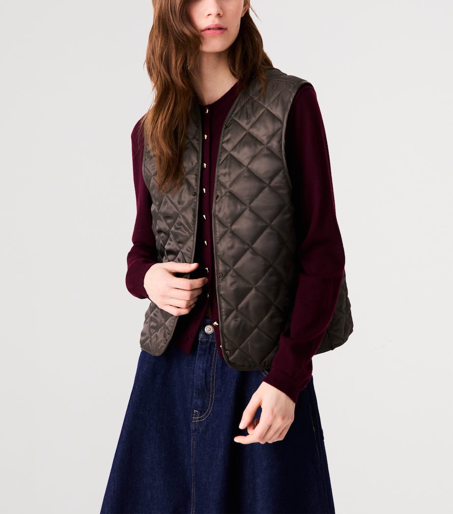 Maje Womens Detachable-Gilet Utility Jacket Khaki Image 8