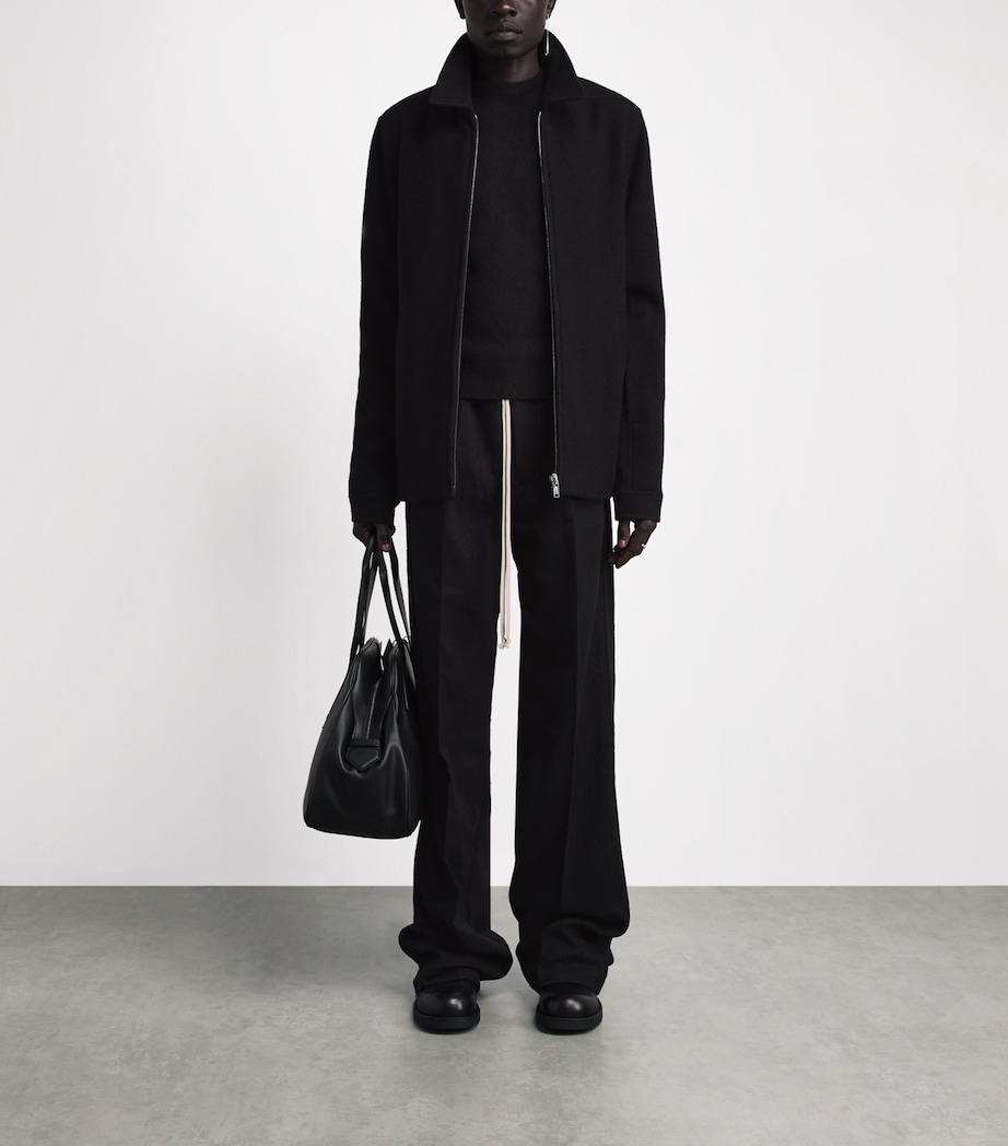Rick Owens Mens Wool Cropped Brad Jacket Black Image 2