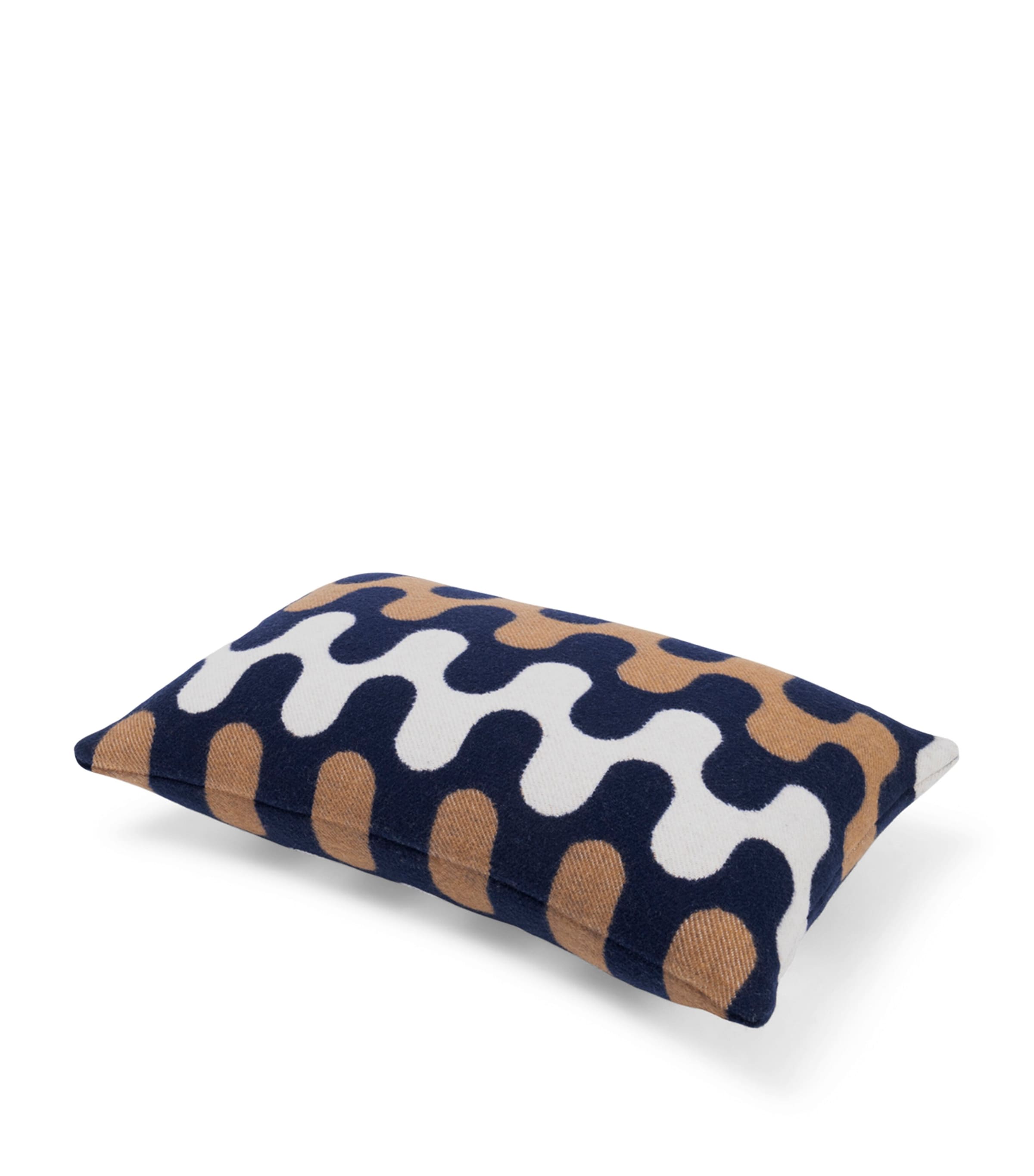 Wool Modernism 001 Cushion (40cm x 60cm) 8E29 - BLUE/TAN Image 3