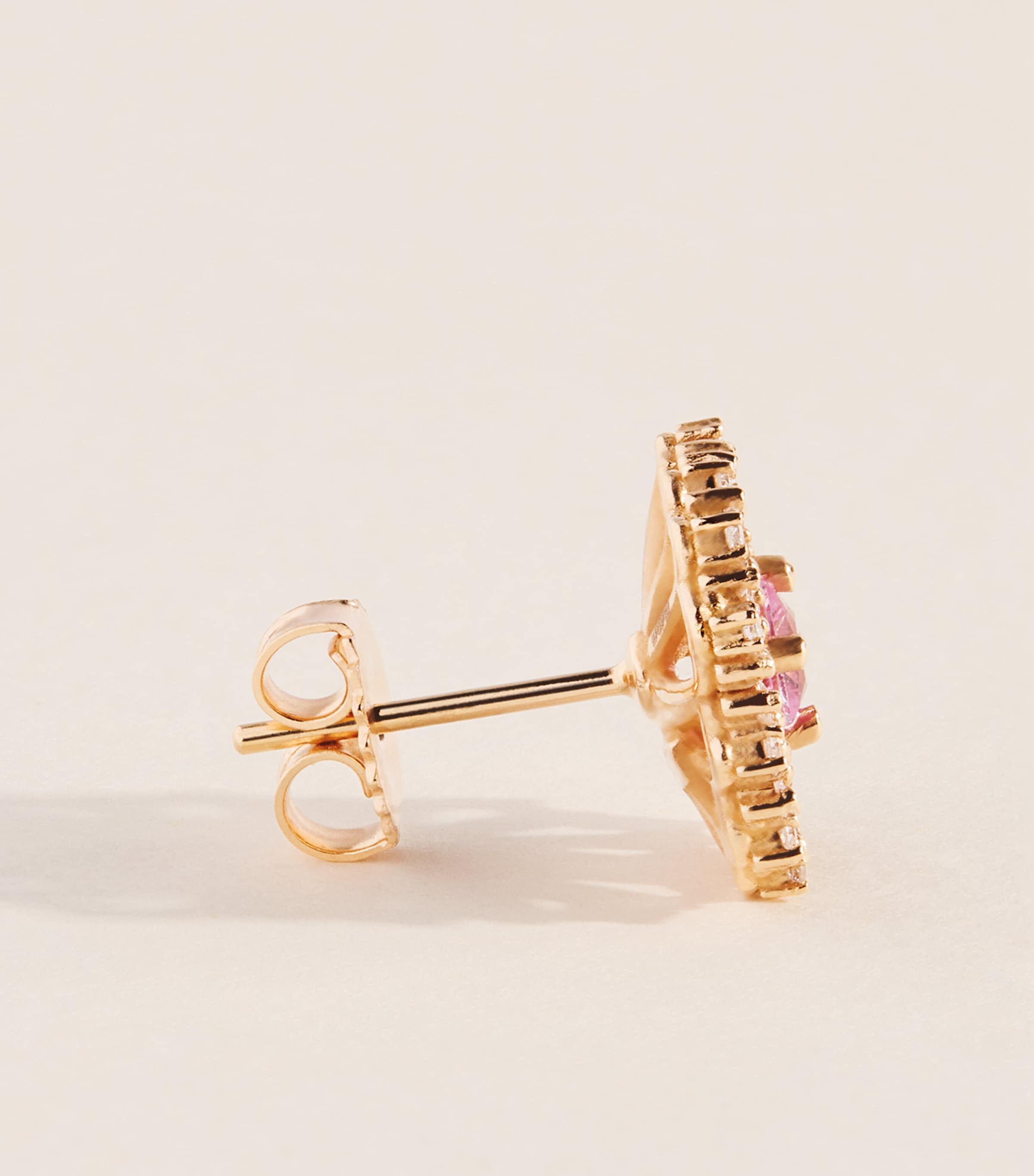 Suzanne Kalan Rose Gold, Pink Sapphire and Diamond Flower Stud Earrings Rg/p Image 3