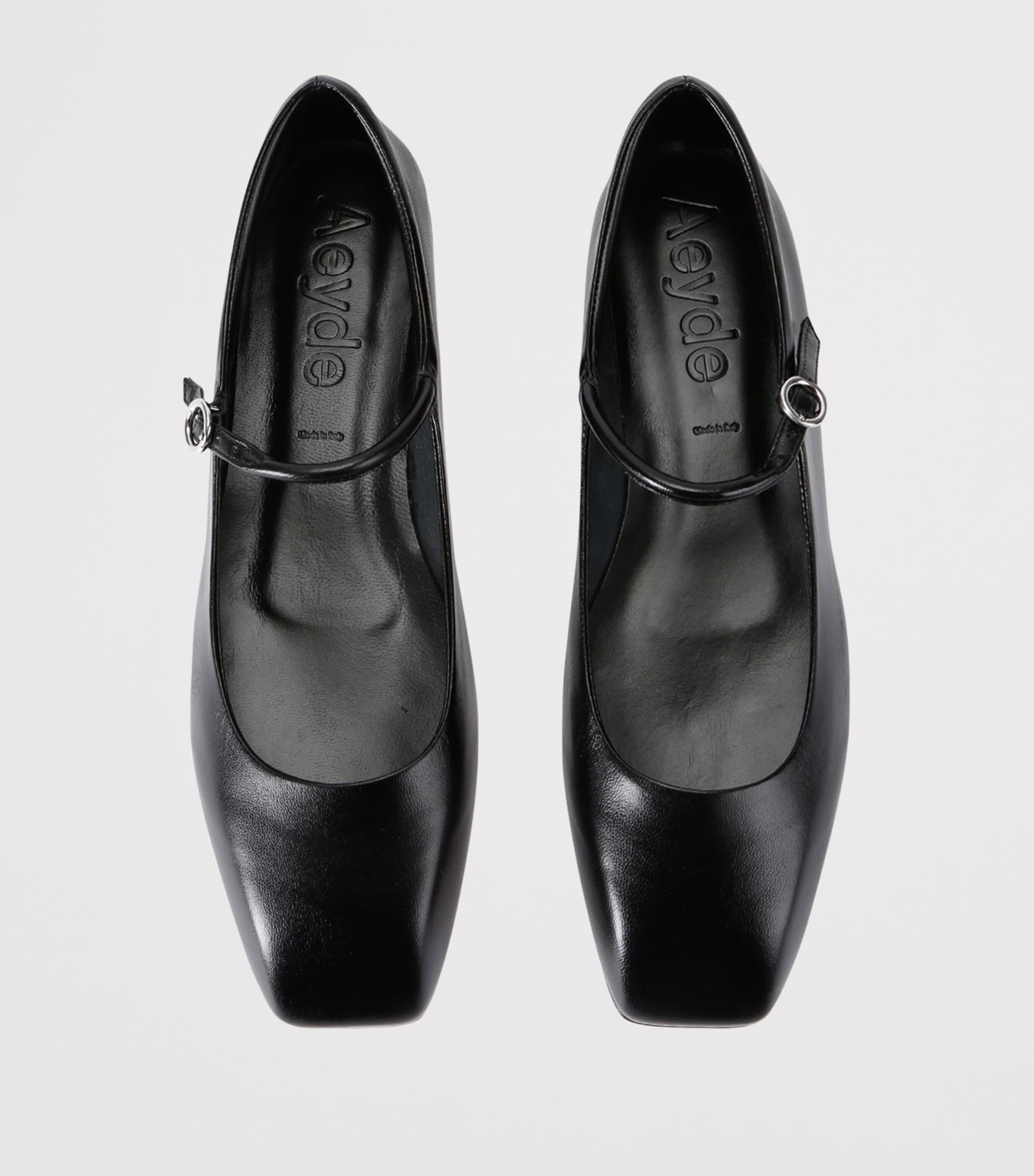 aeyde Leather Uma Mary Jane Flats Black Image 4