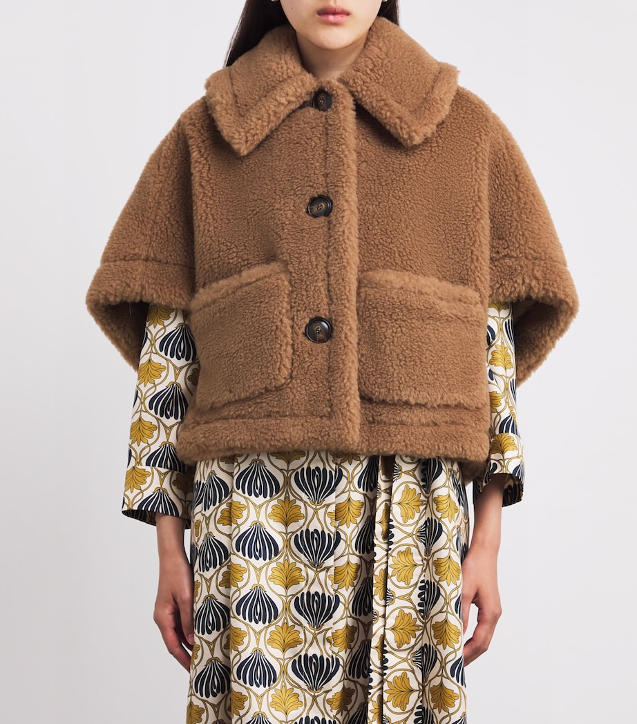 Wool-SIlk Cape Coat CAMEL Image 3