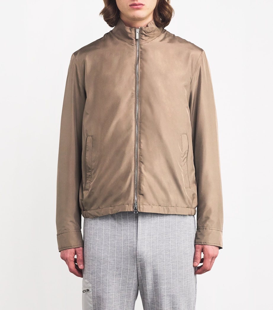 Paul & Shark Mens Typhoon Silk Bomber Jacket Suede Image 3