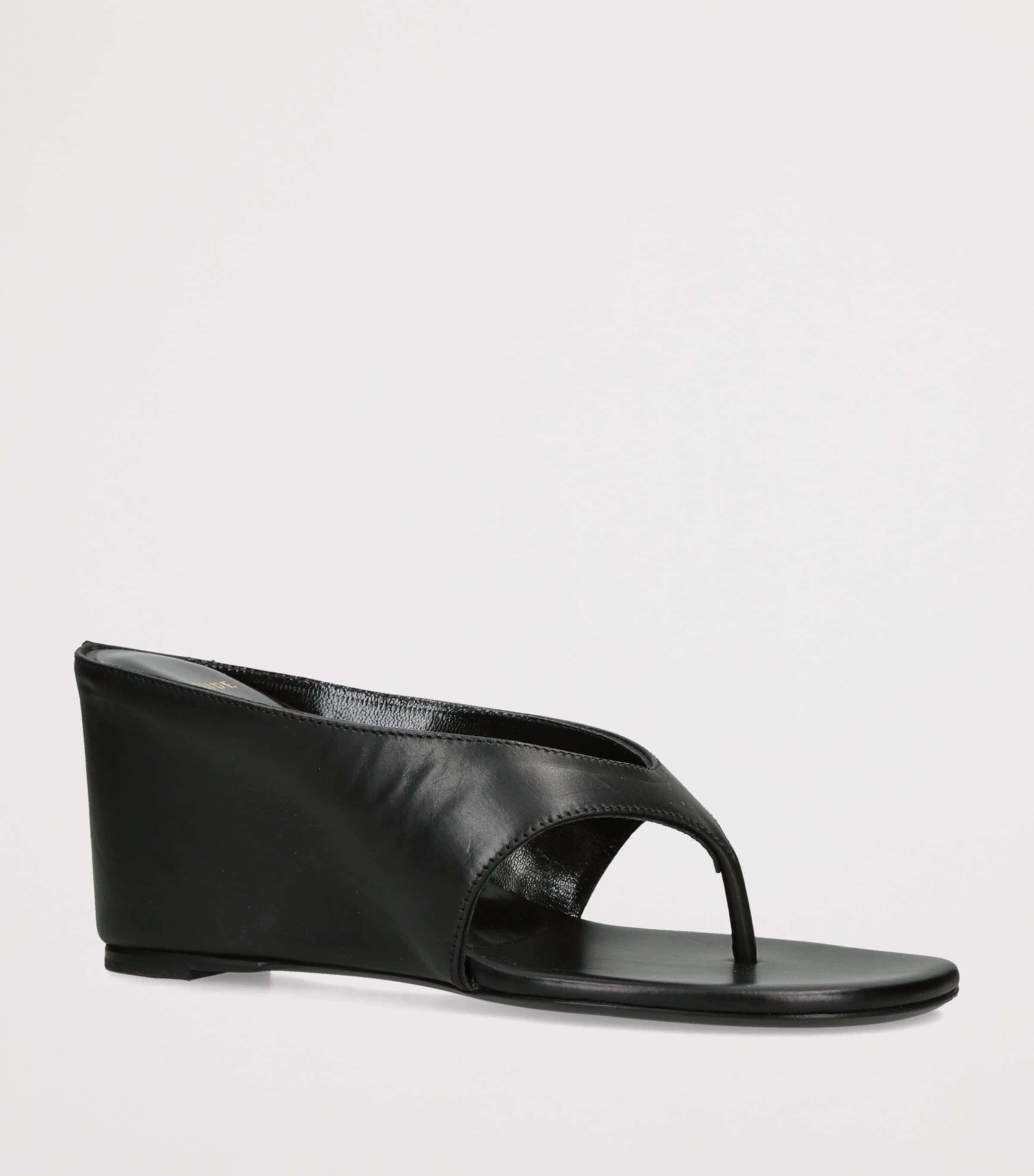 Jude Leather Yaga Wedge Sandals 85 Black Image 2