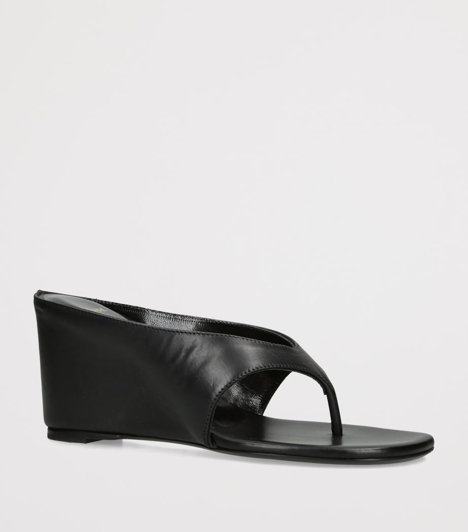 Jude Leather Yaga Wedge Sandals 85 Black Image 2