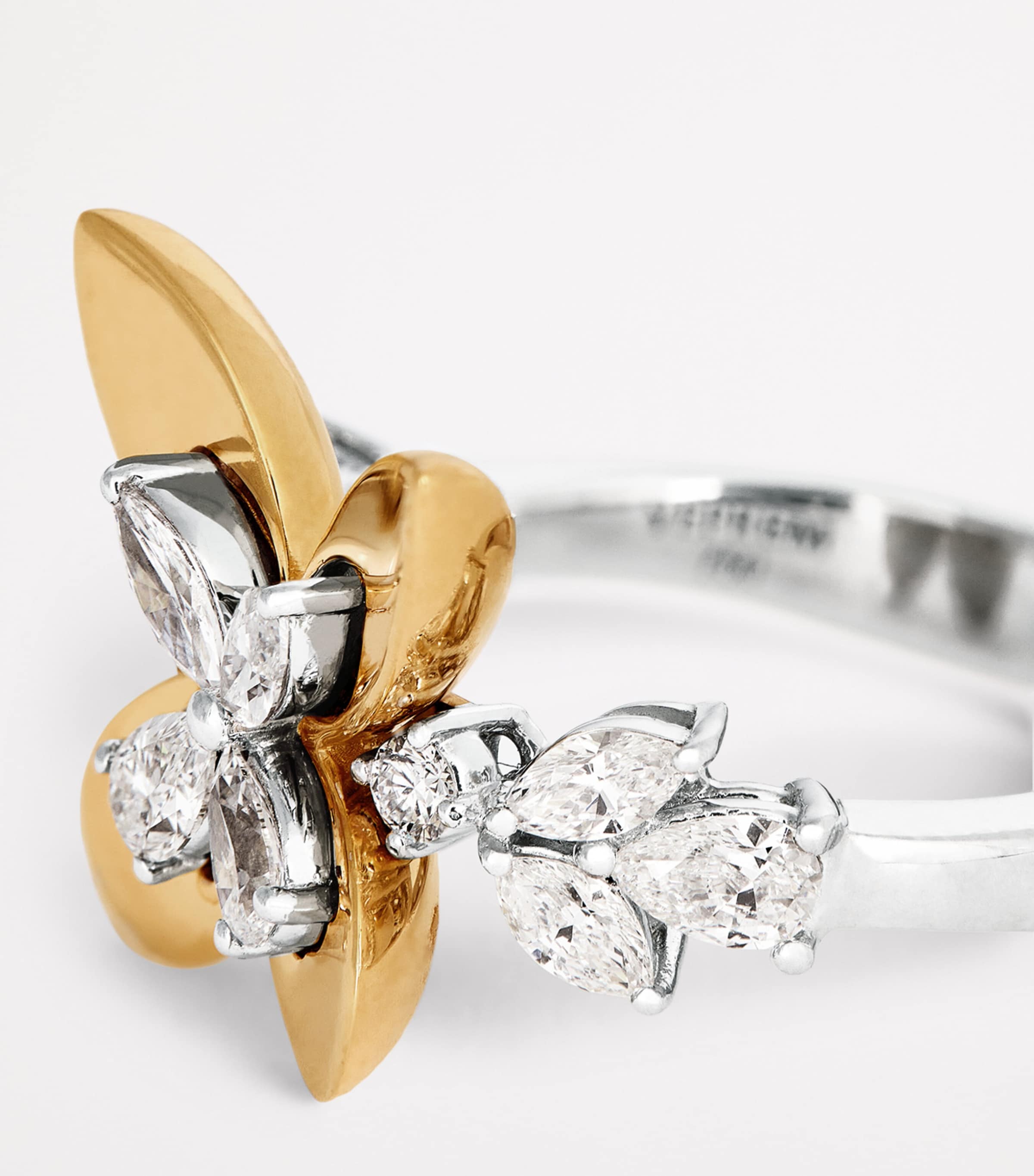 Yellow Gold and Diamond Butterfly Ring YELLOW GOLD Image 6