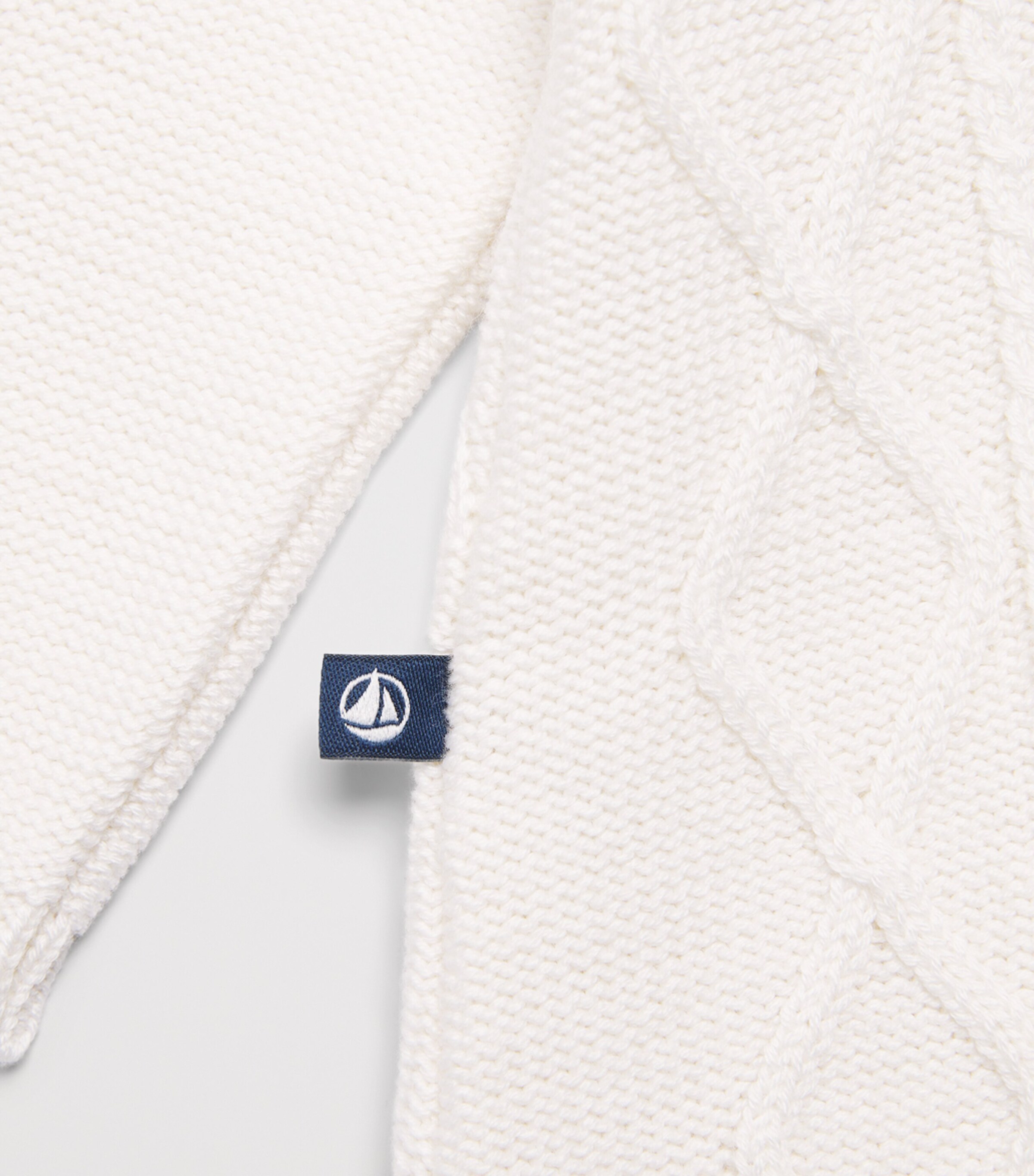 Petit Bateau Cable-Knit Playsuit (0-24 Months) Marshmallow Image 3