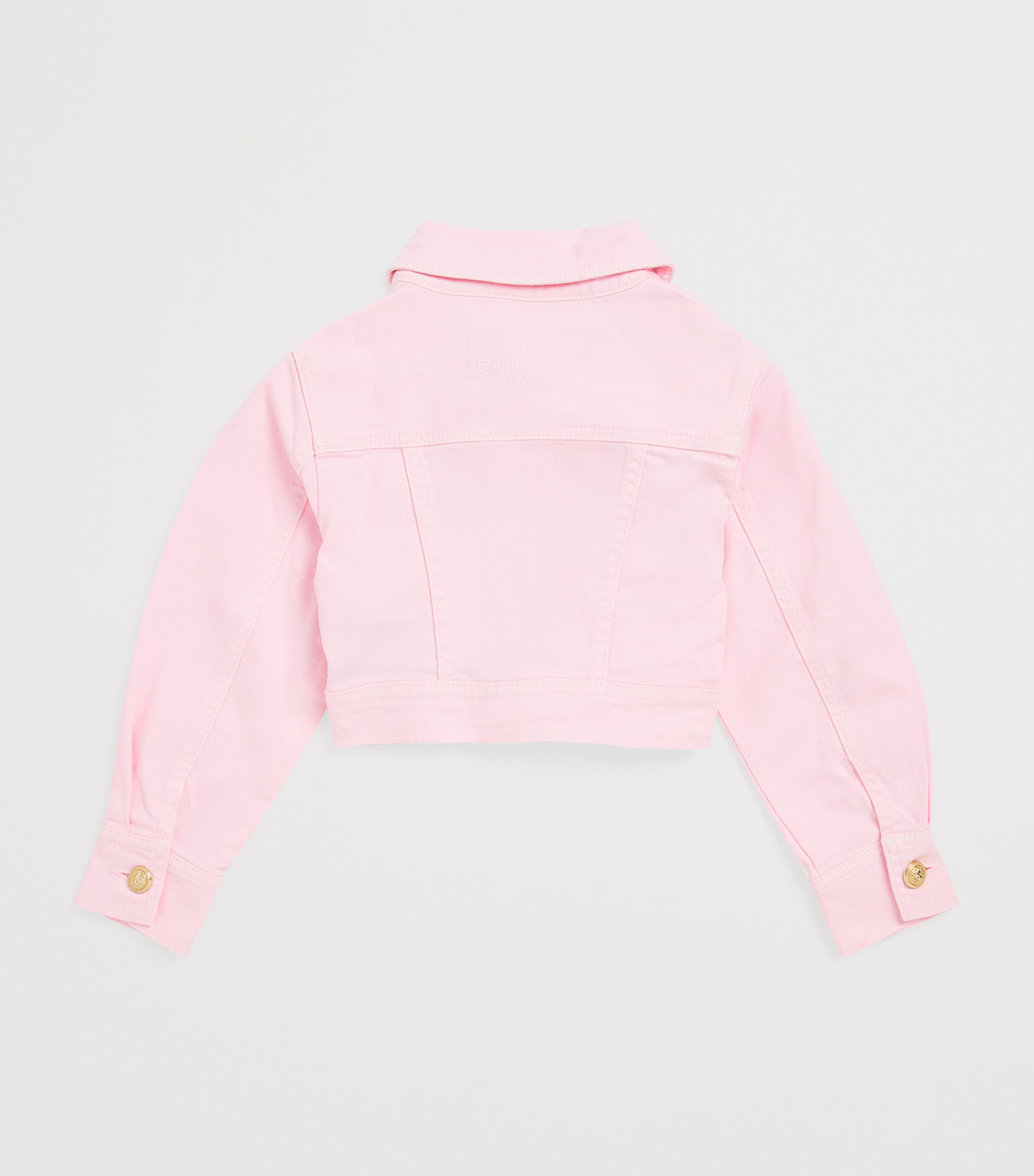 Balmain Kids Button-Detail Denim Jacket (4-13 Years) Rosa Chiaro Image 2