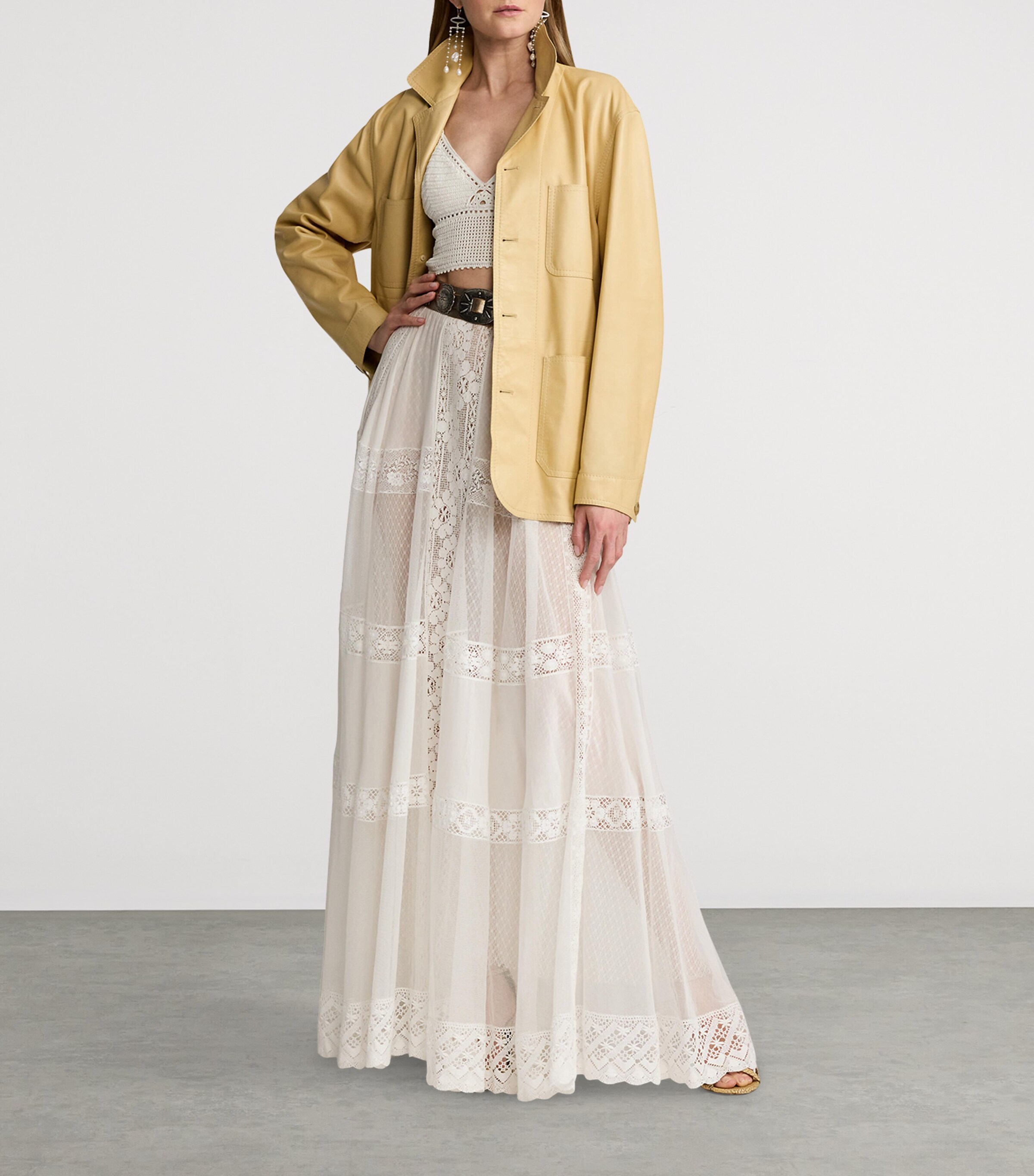 Cotton-Silk Malti Skirt WHITE Image 7