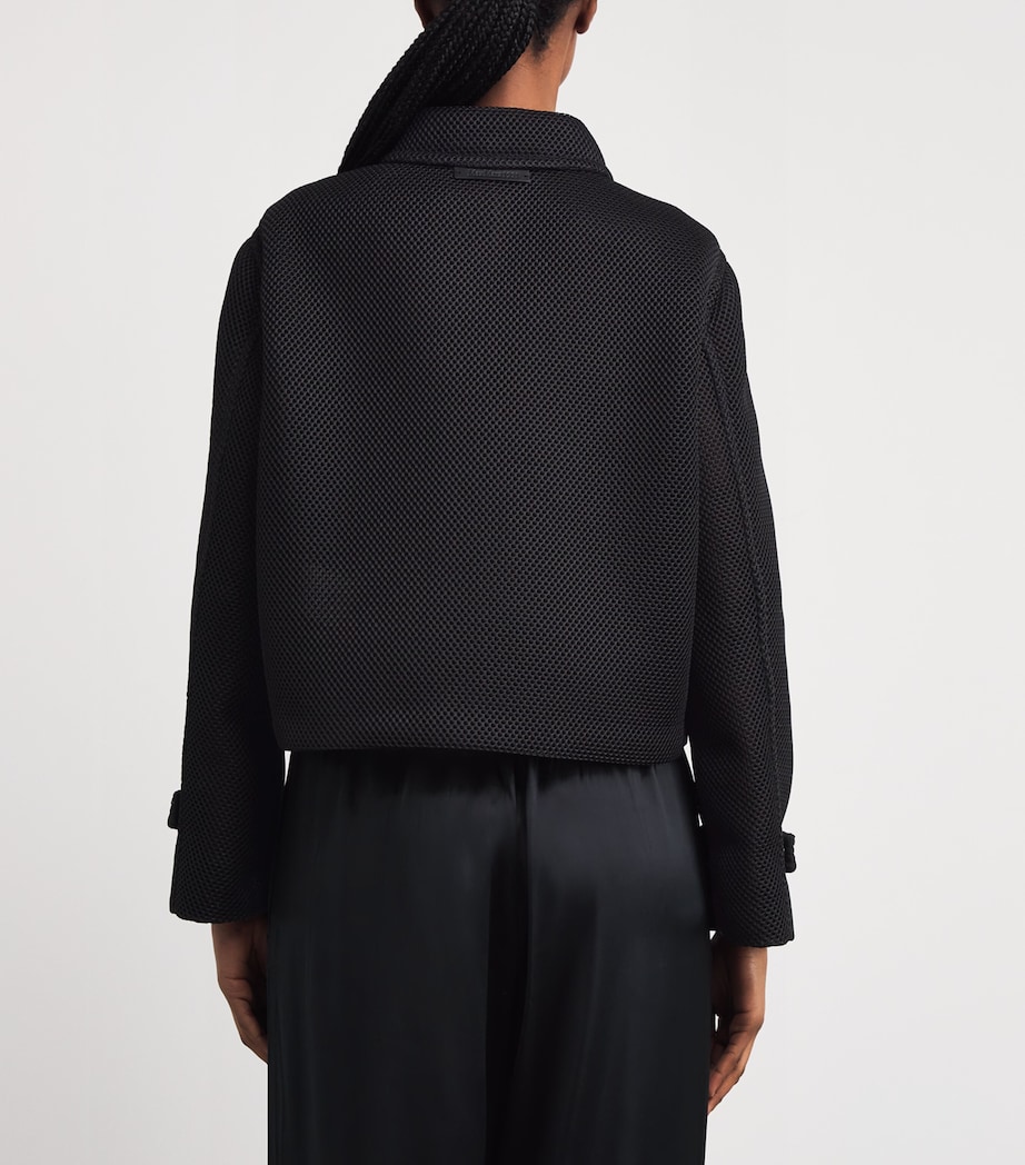 Mesh Bomber Jacket BLACK Image 4