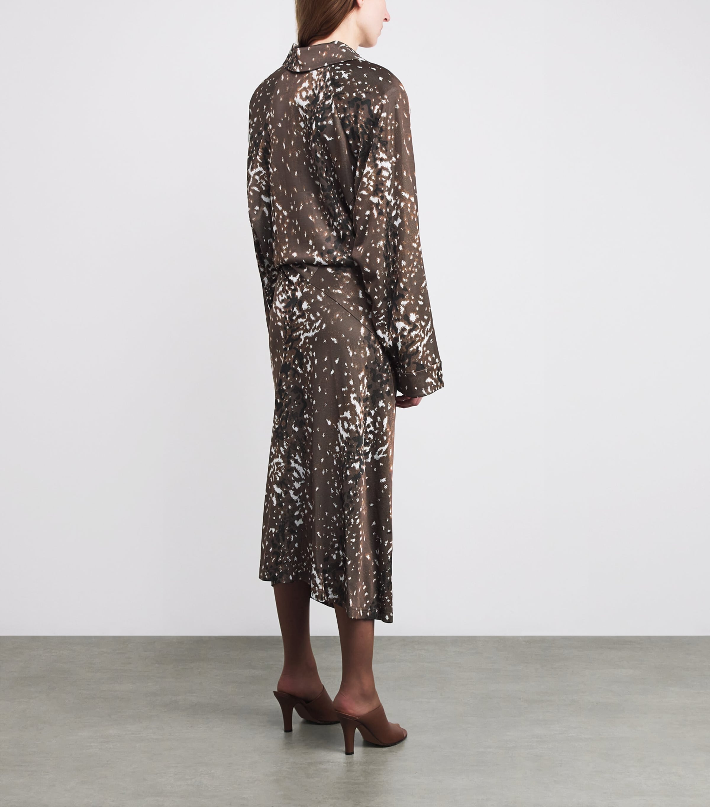 Fawn Print Maxi Dress 221 CHCOLTE BRWN FWN Image 3