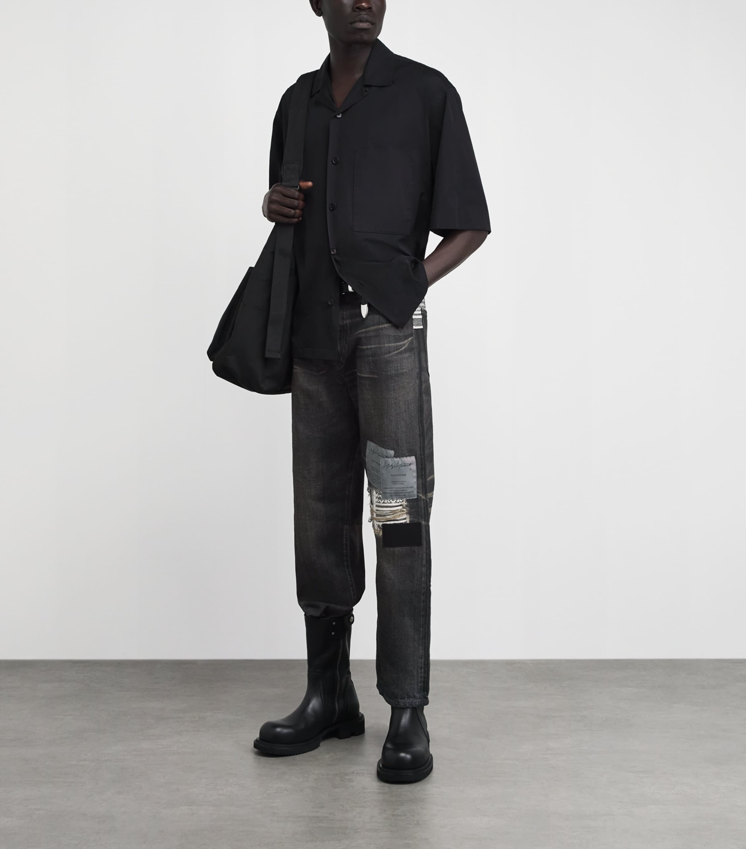 Yohji Yamamoto Mens x Neighborhood Savage Straight Jeans Black Image 2