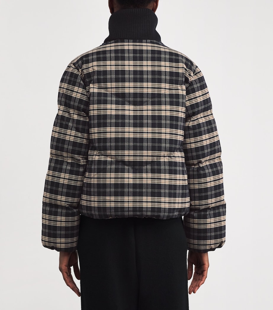 Brushed-Flannel Check Bryony Puffer Jacket NAVY CHECK Image 4