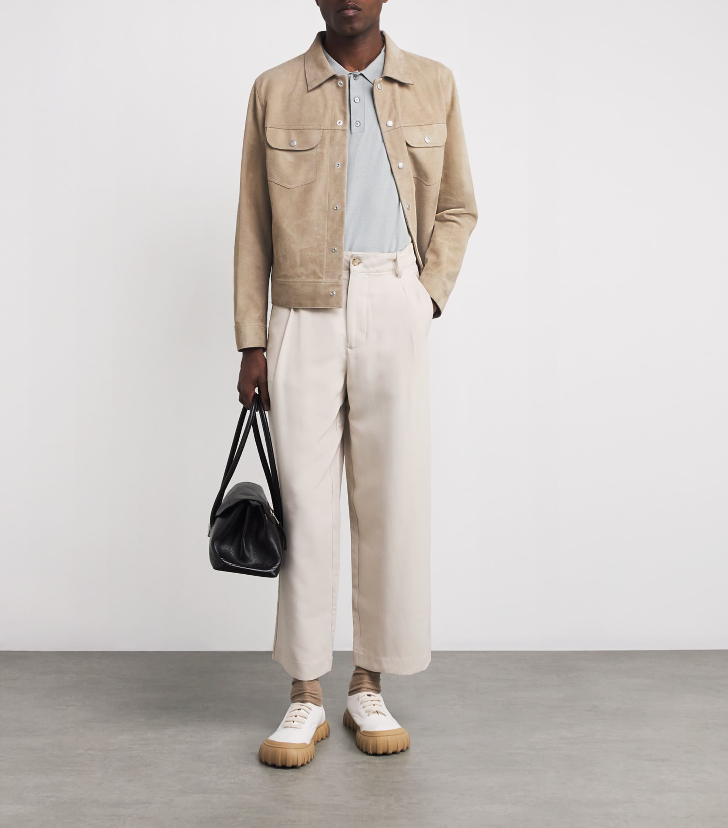 Suede Trucker Shirt Jacket OXFORD BEIGE Image 2