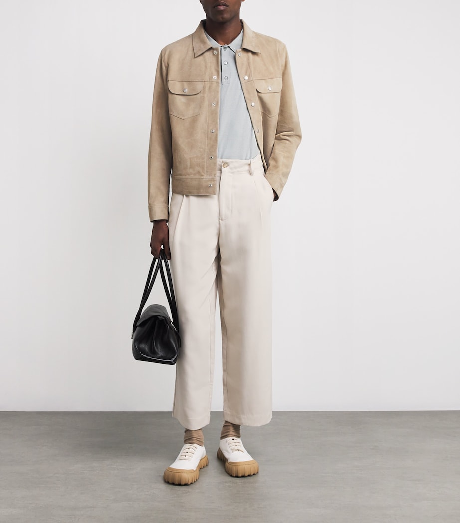 Suede Trucker Shirt Jacket OXFORD BEIGE Image 2