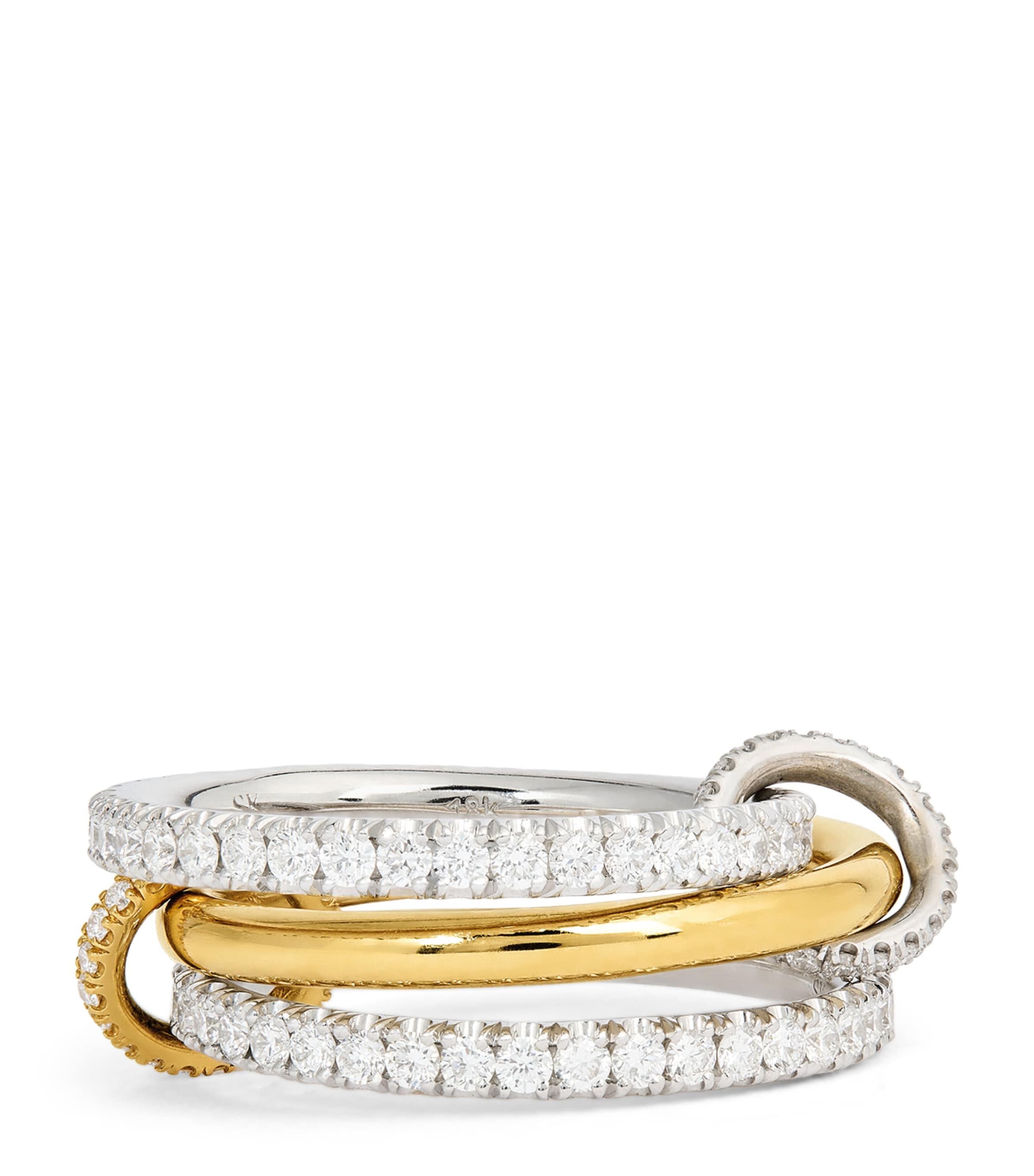 Spinelli Kilcollin Yellow, White Gold And Diamond Esme Ring In Brown