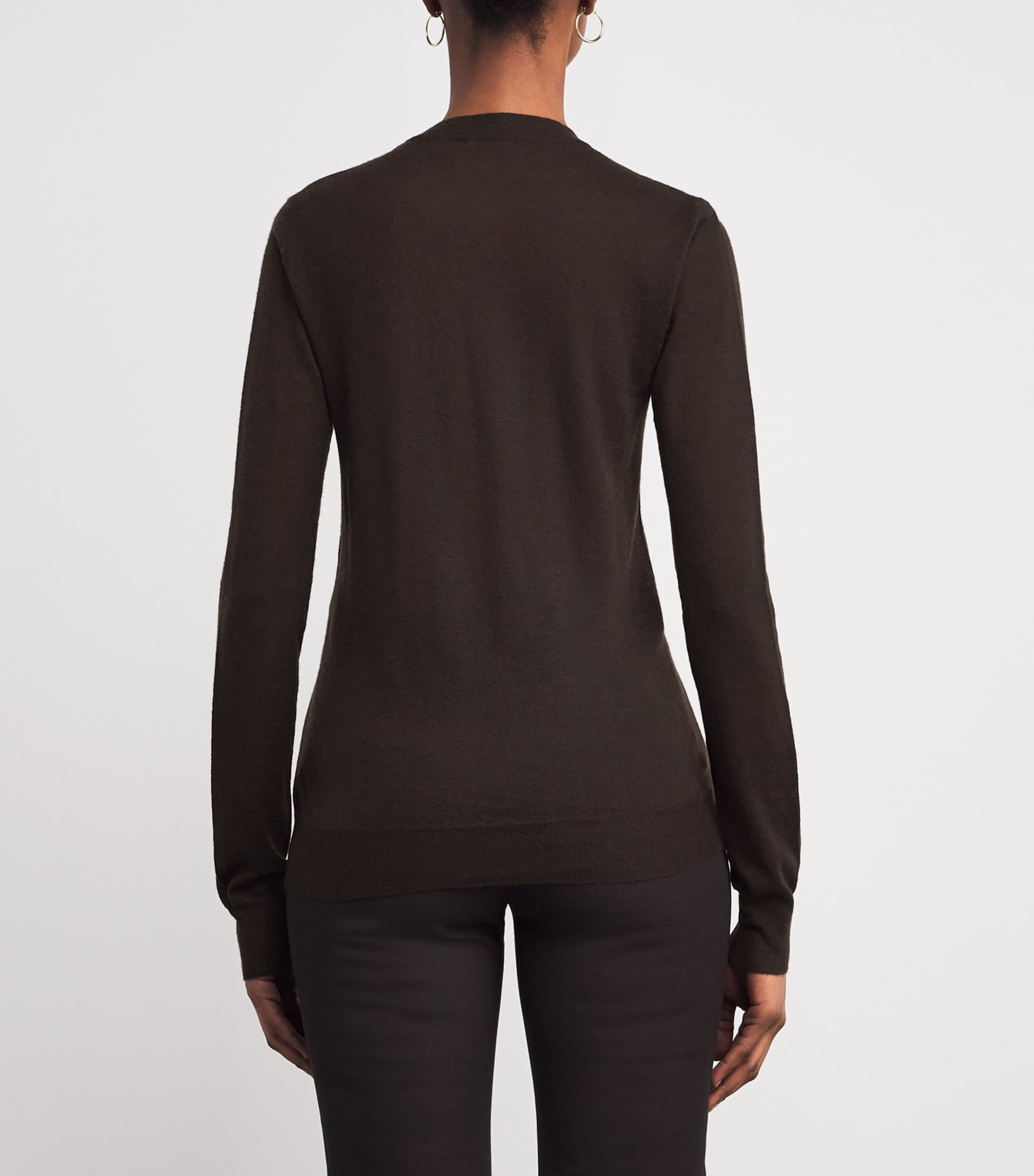 Cashmere Round-Neck Sweater COCOA Image 4