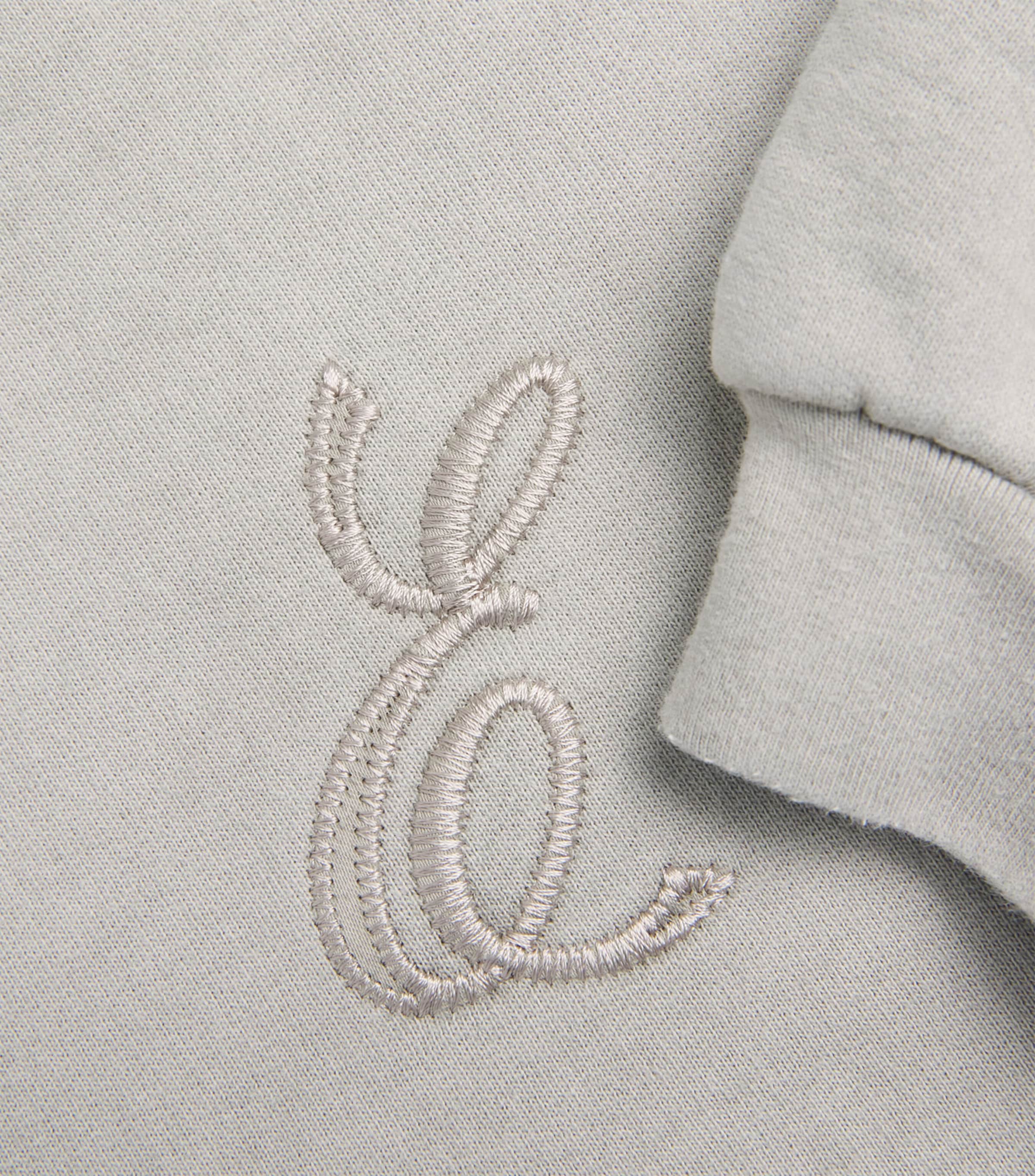 Cotton Script Polo Sweatshirt SMOKE GREY Image 5