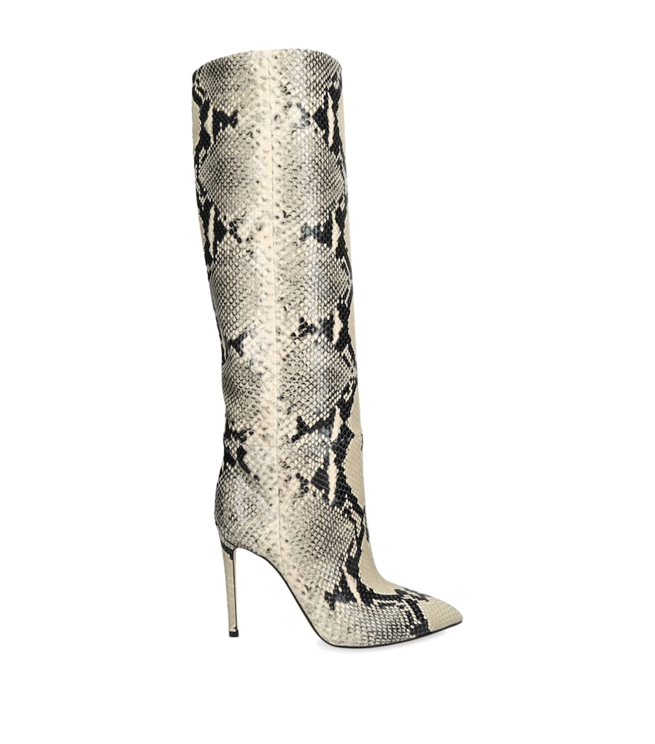 Leather Python Print Knee-High Boots 105 OTHER Image 1