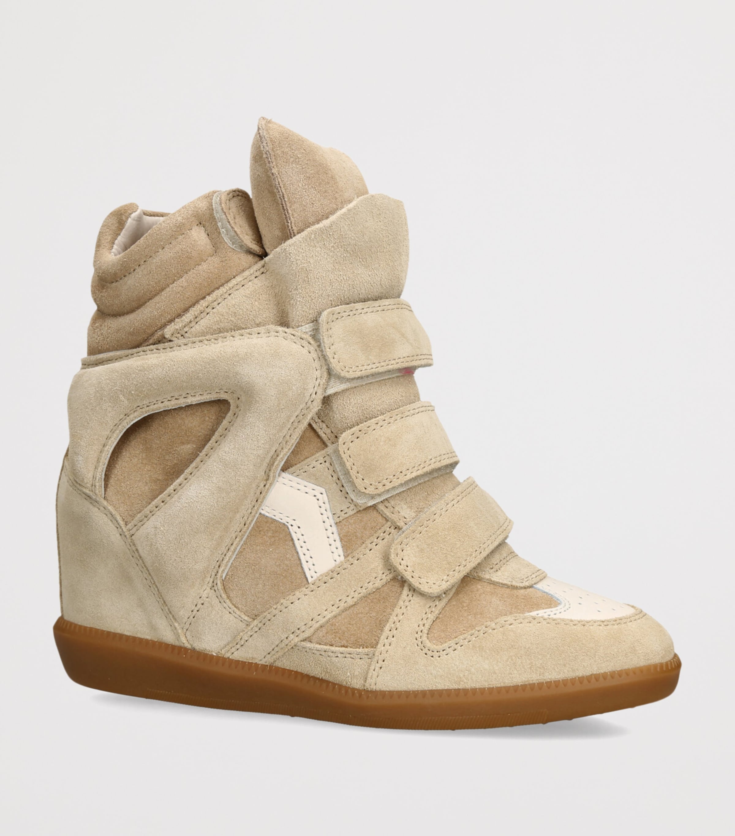 Isabel Marant Suede Bekett Wedge Sneakers 50 Beige Image 3