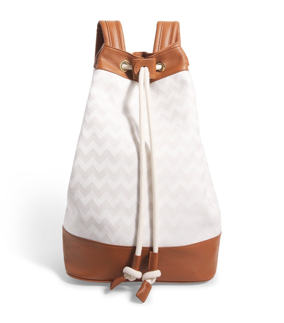Cotton Canvas Backpack BIANOC, BEIGE E CAMM Image 1