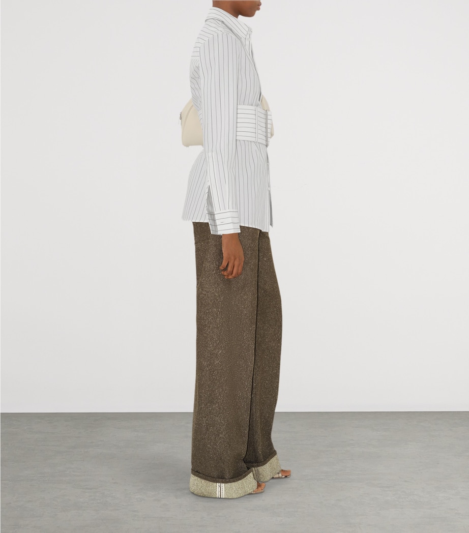 Cotton Stripe Belted Shirt STRING/COAL Image 3