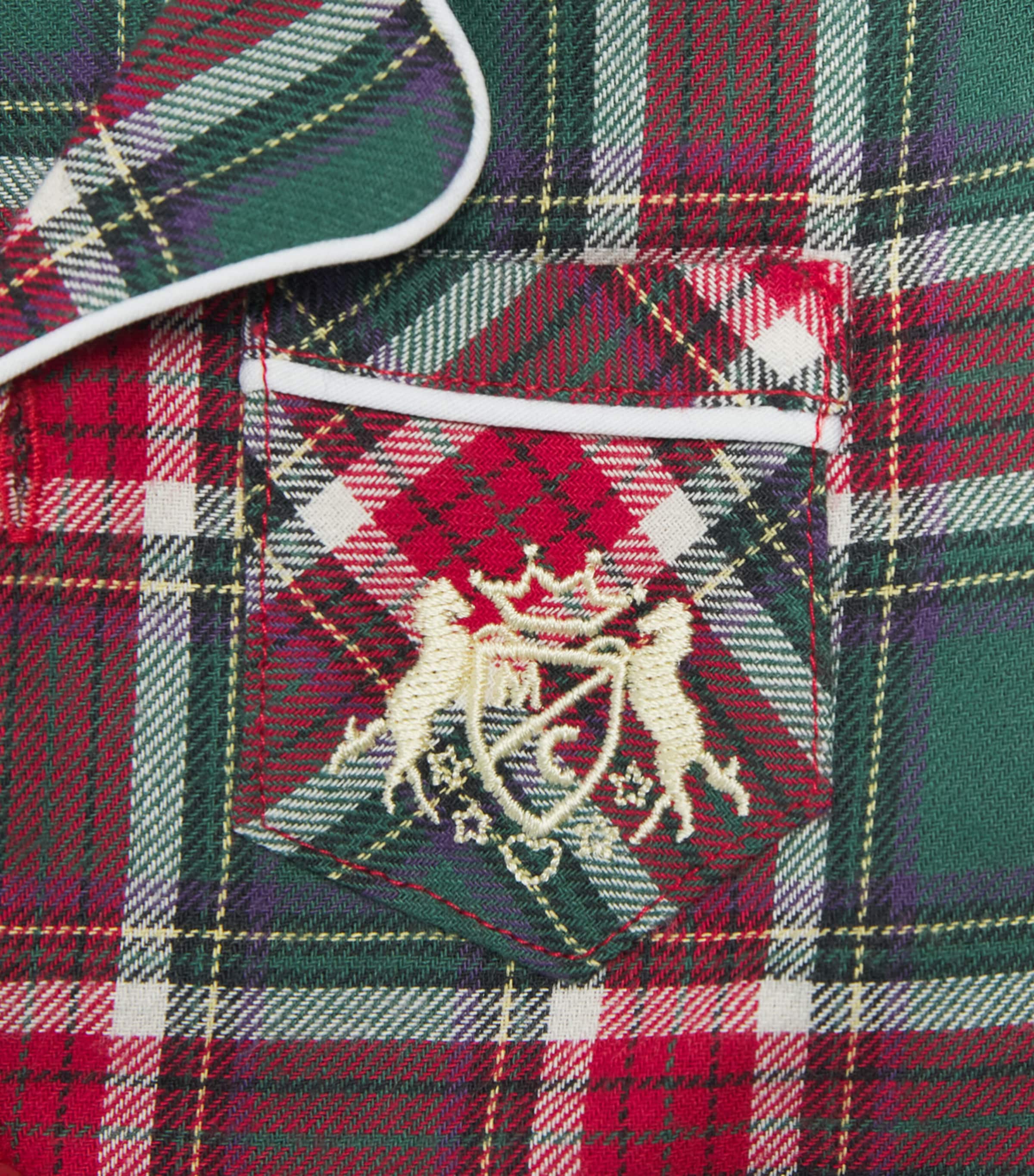Marie-Chantal Cotton Check Charles Pyjama Set (3-18 Months) Holly Green Image 4