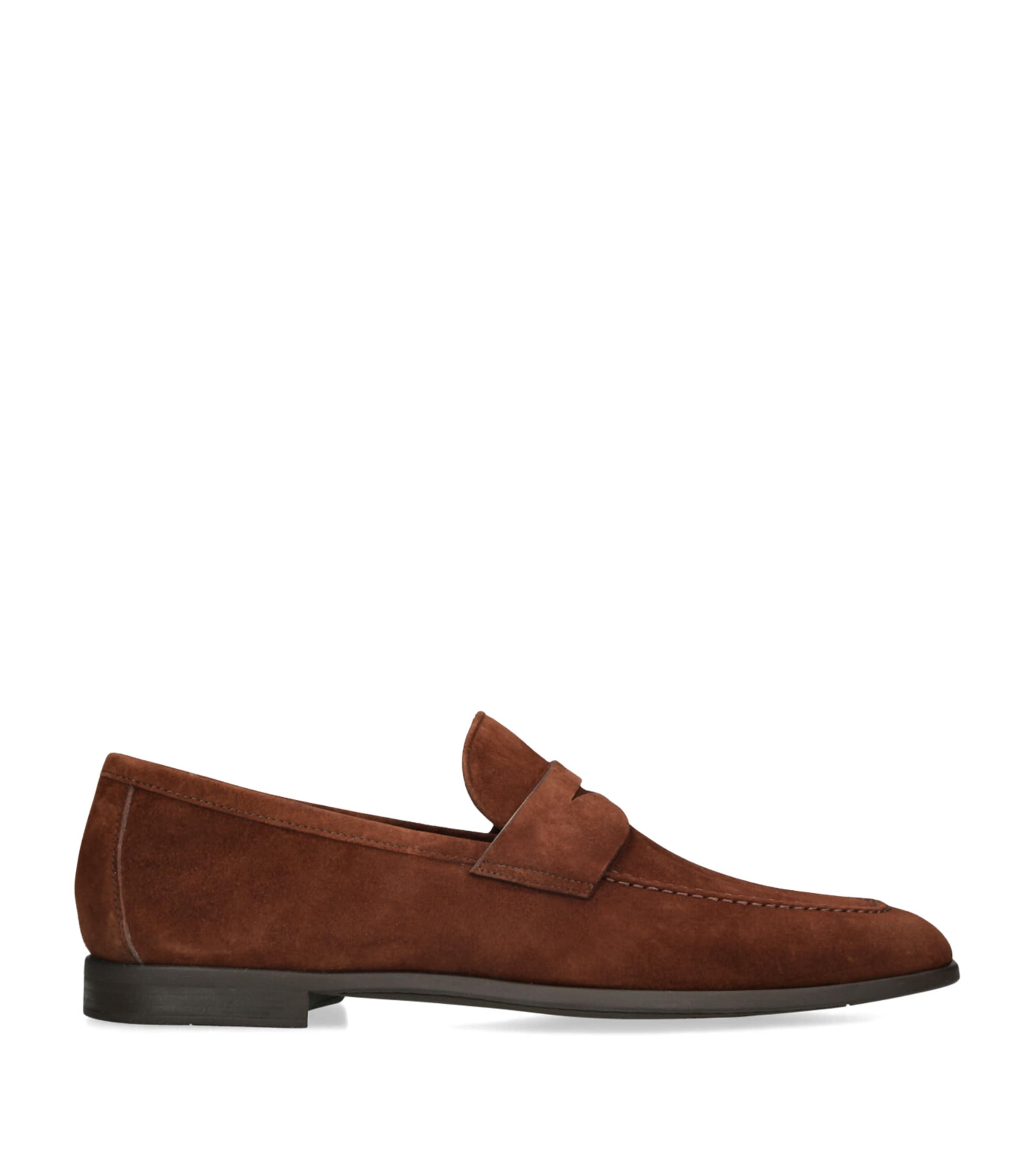 Magnanni Suede Aston Loafers In Brown