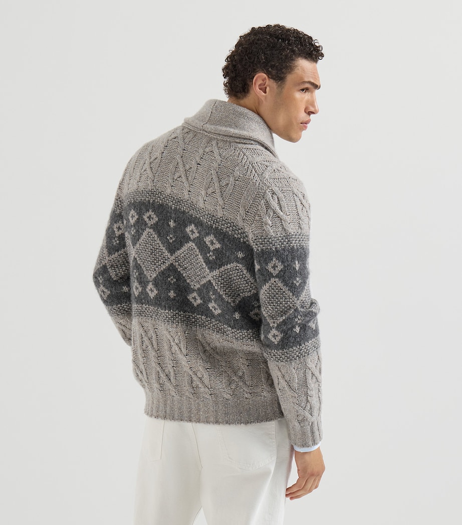 Brunello Cucinelli Mens Virgin Wool-Silk-Cashmere Cardigan Image 3