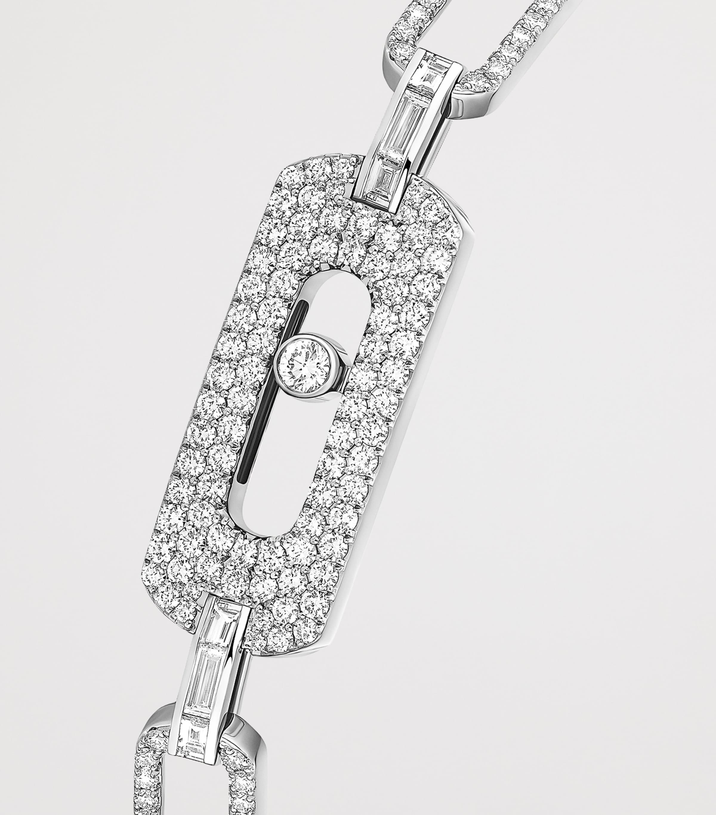 Messika Move Link White Gold and Diamond Pavé Chain Bracelet White Gold Image 3